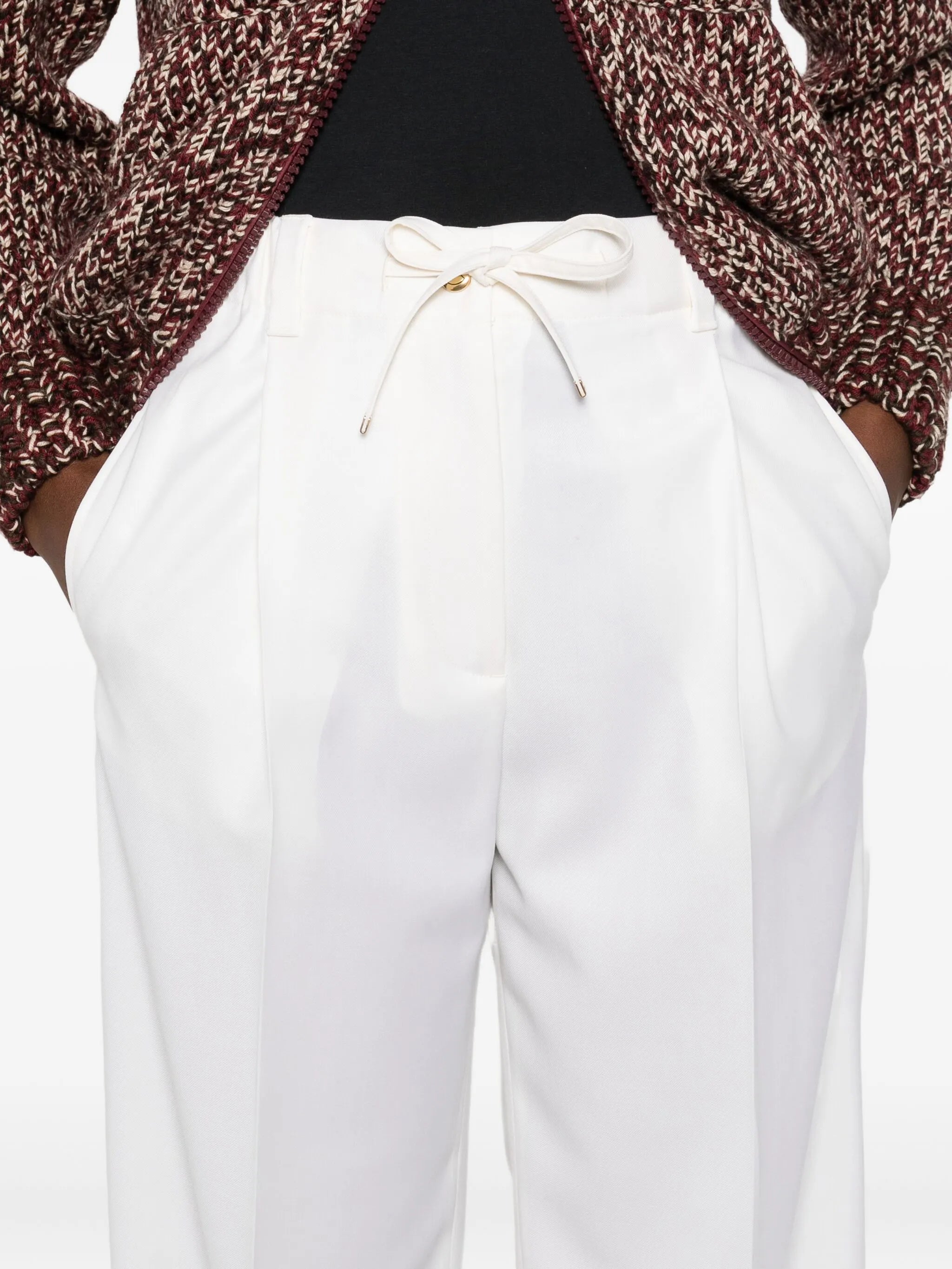 drawstring pleated trousers