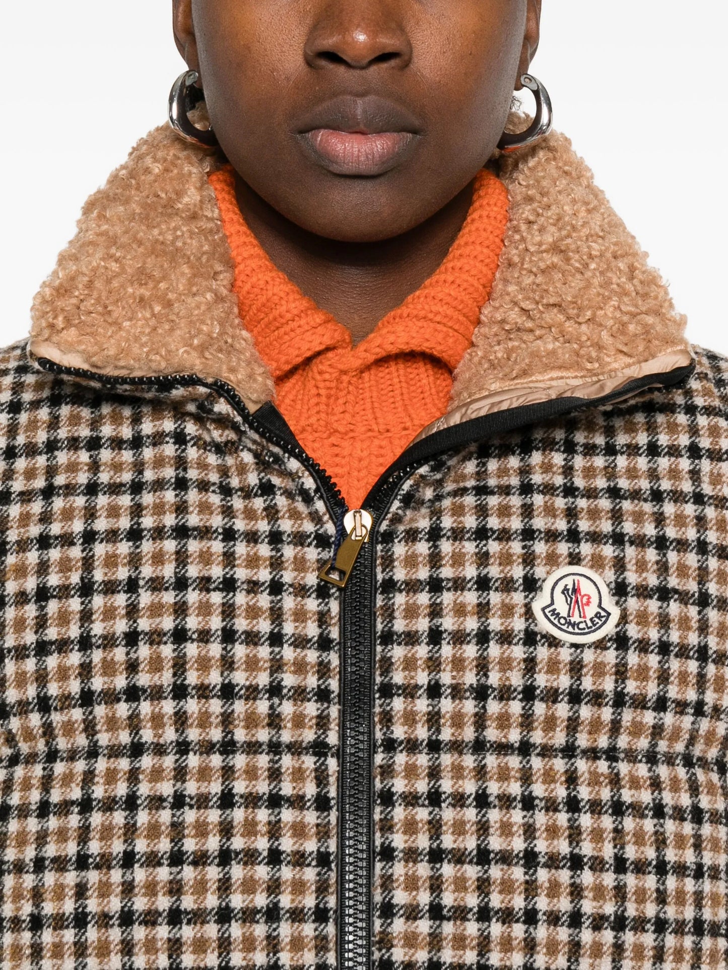 Touvet check-pattern quilted gilet