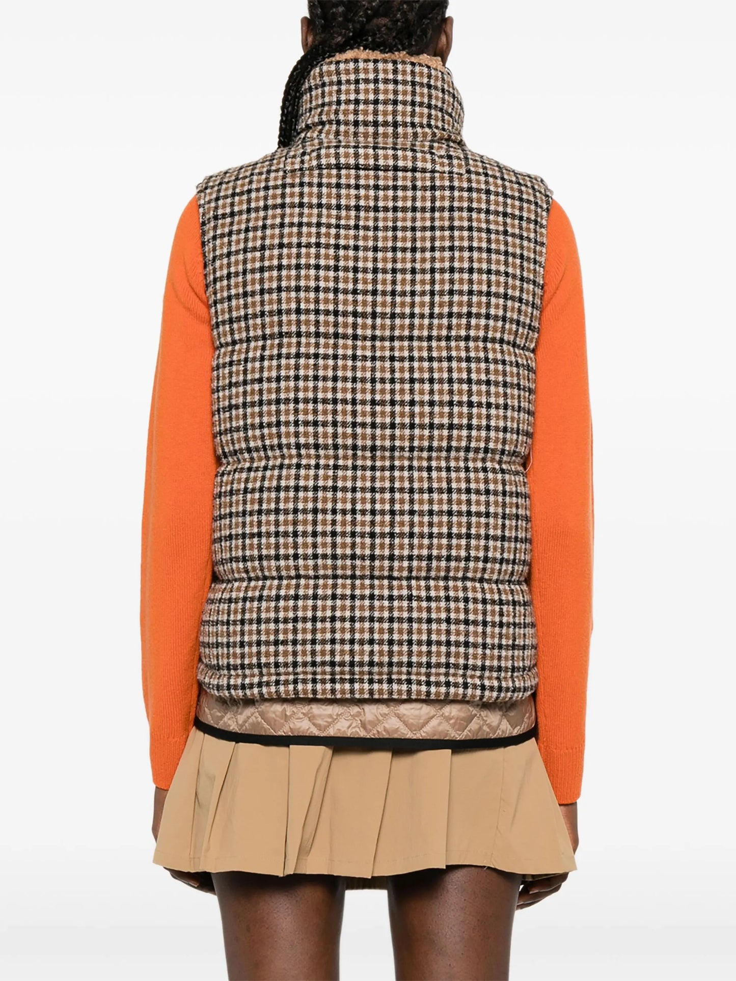 Touvet check-pattern quilted gilet