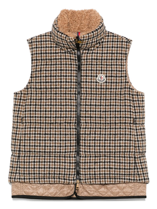 Touvet check-pattern quilted gilet
