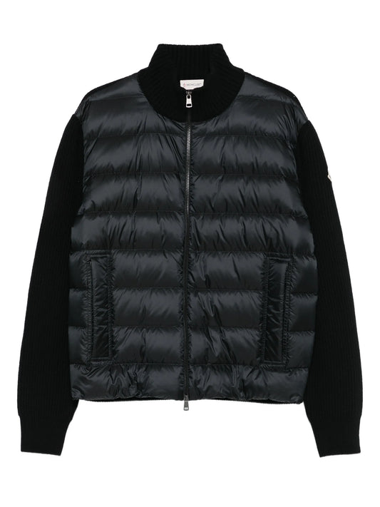 quilted long-sleeve cardigan