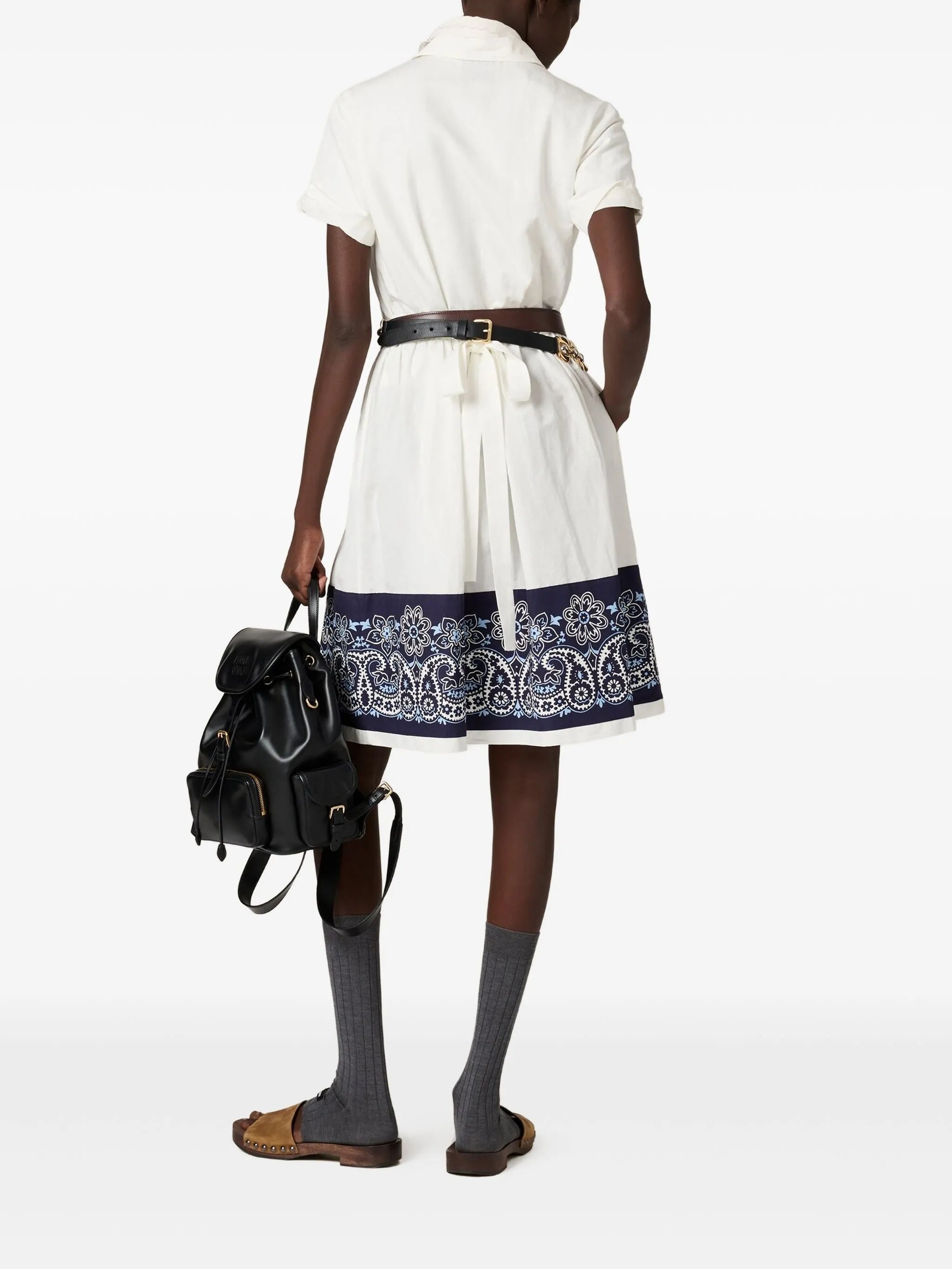 bandana-print poplin midi dress