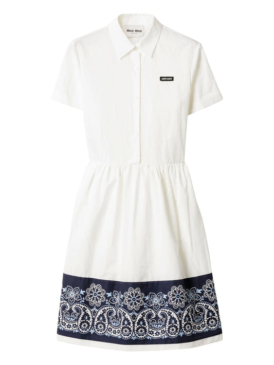 bandana-print poplin midi dress