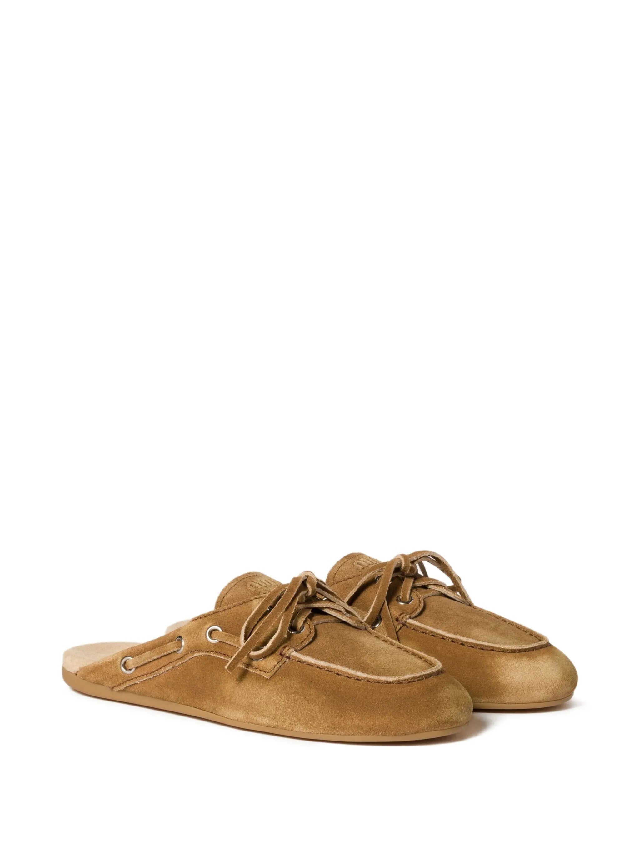 faded suede mules
