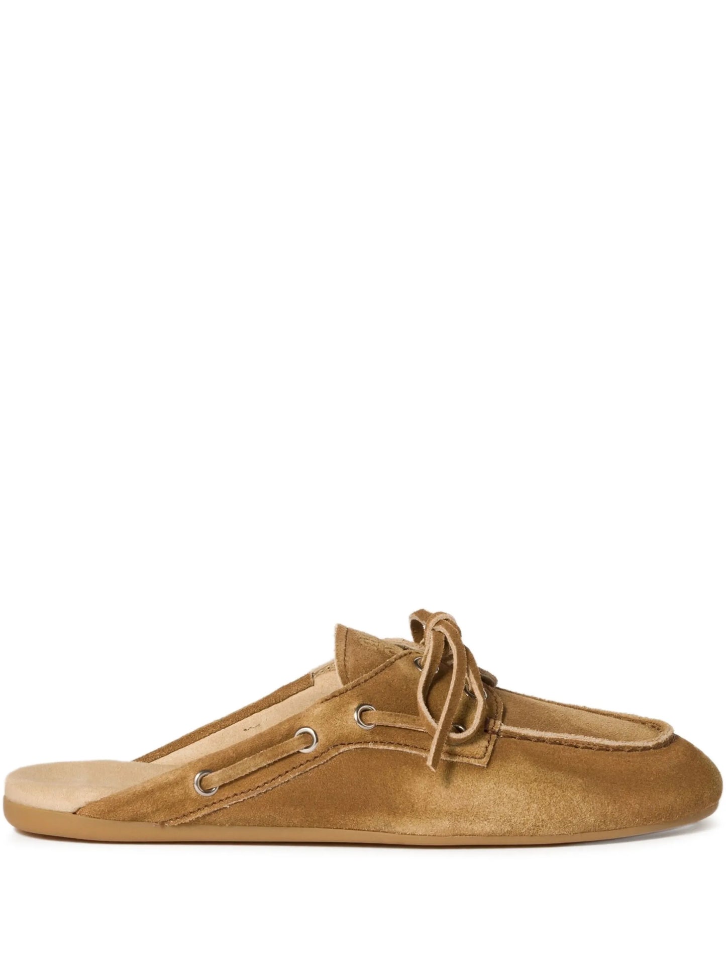 faded suede mules