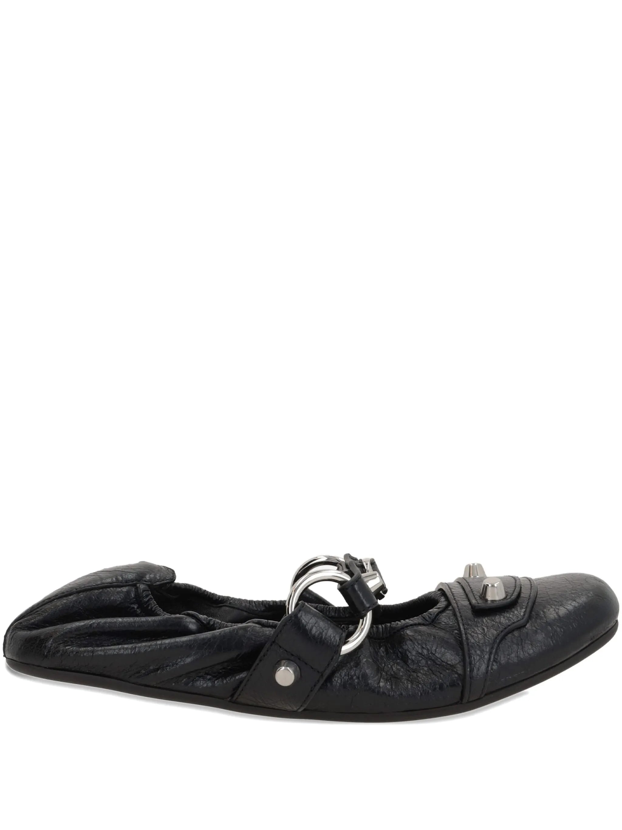 City leather ballet flats