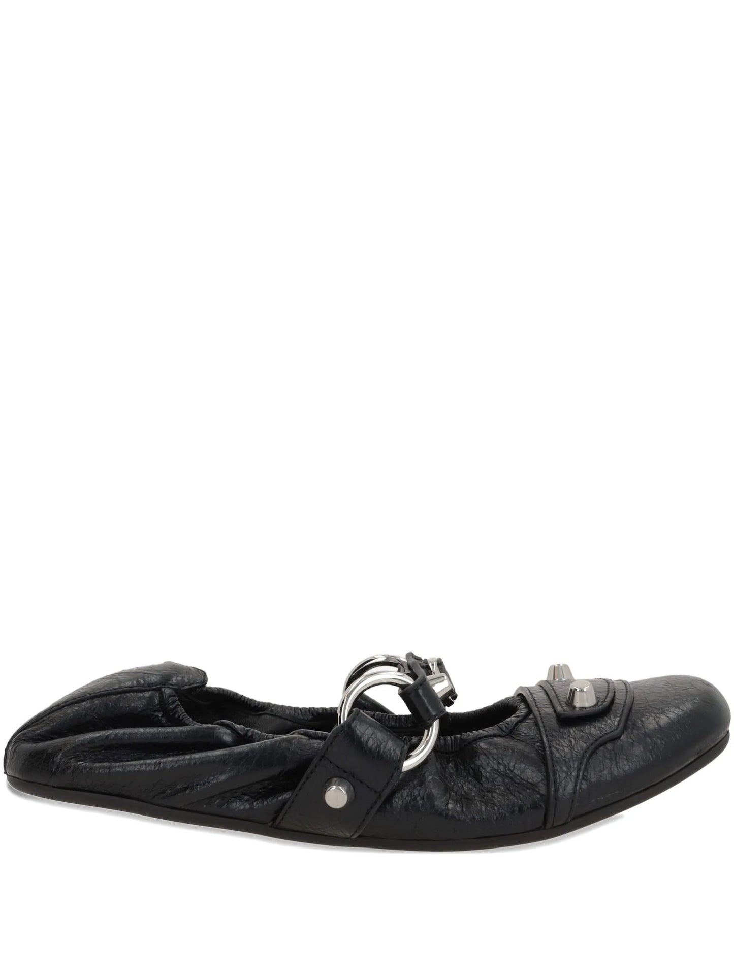 City leather ballet flats