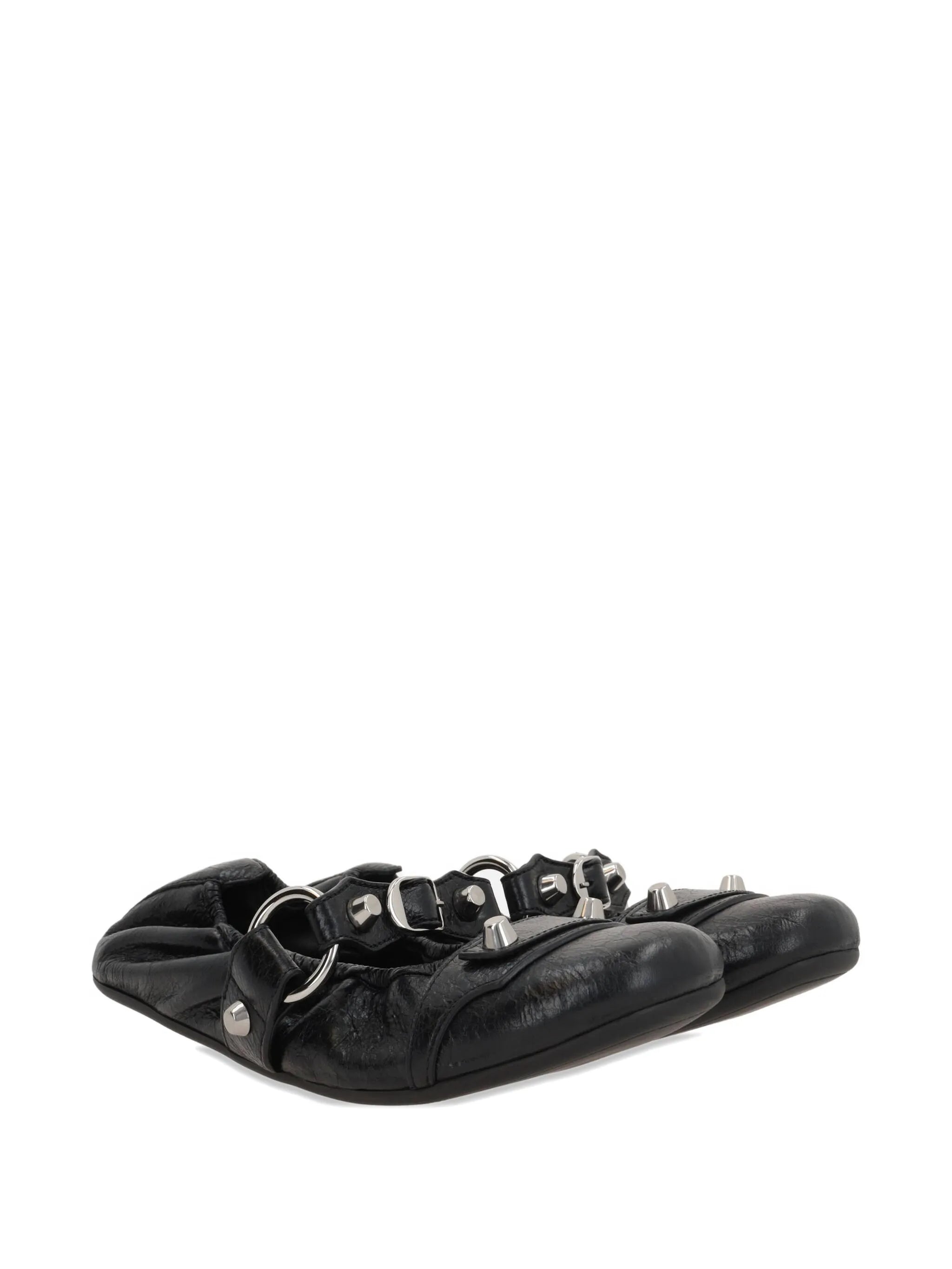 City leather ballet flats