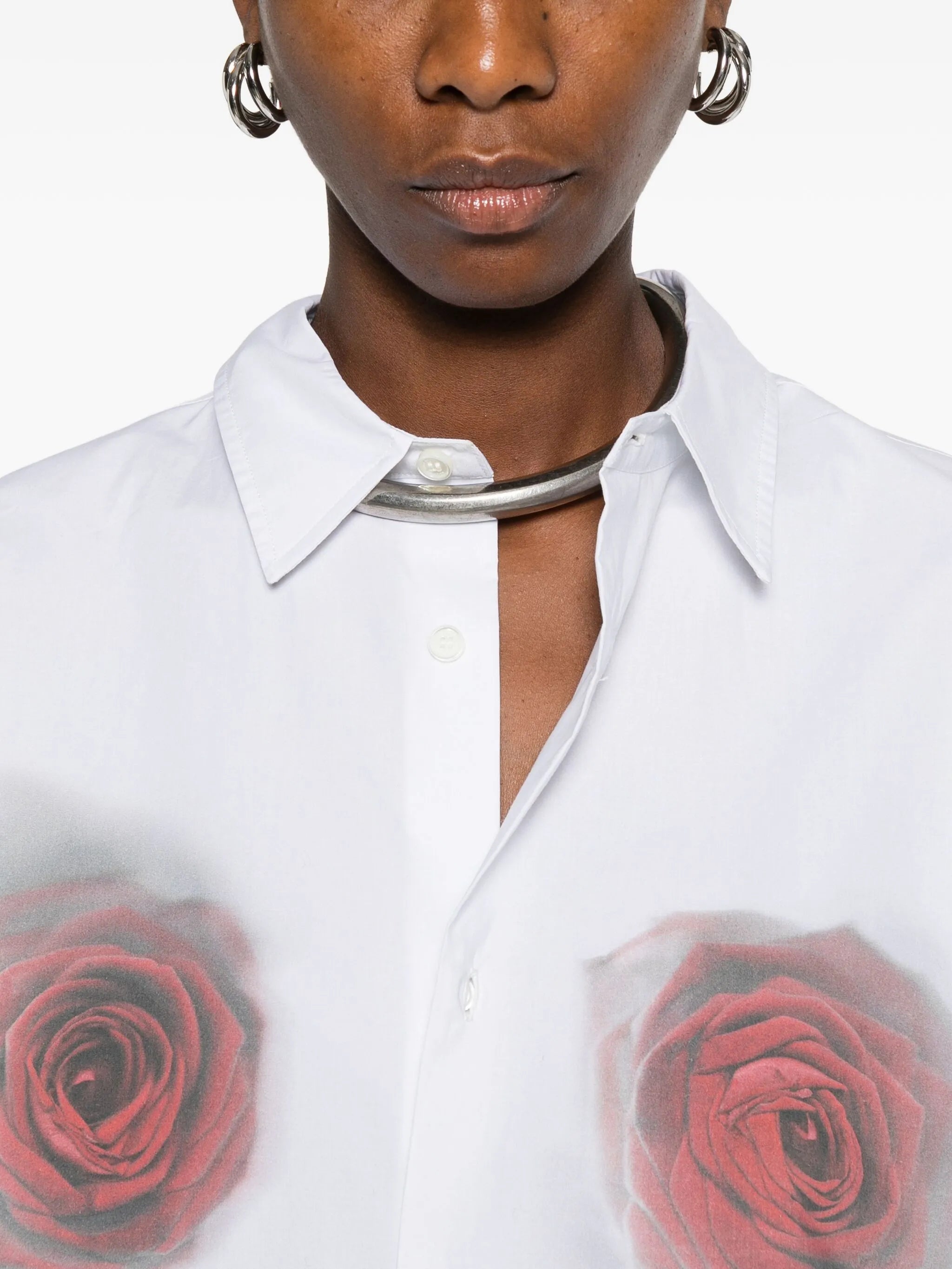 rose-print shirt