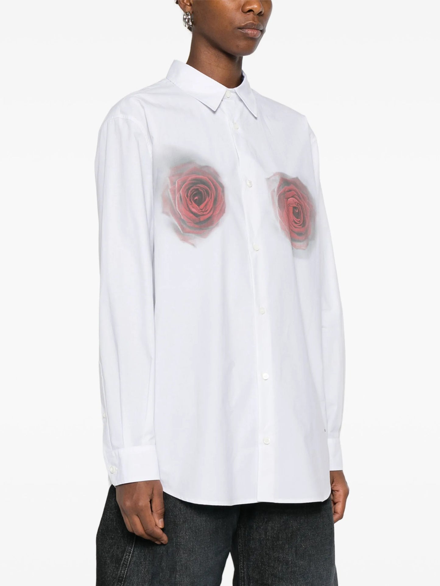 rose-print shirt