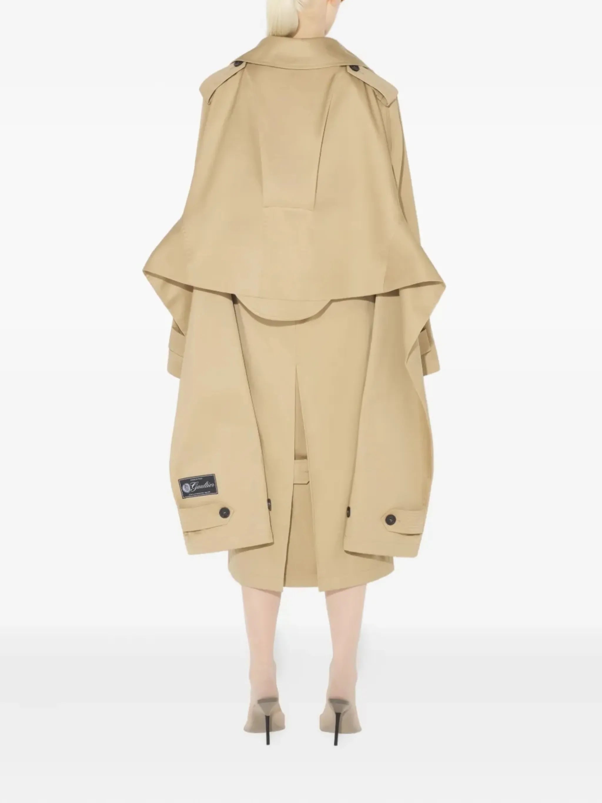 double-breasted belted trench coat