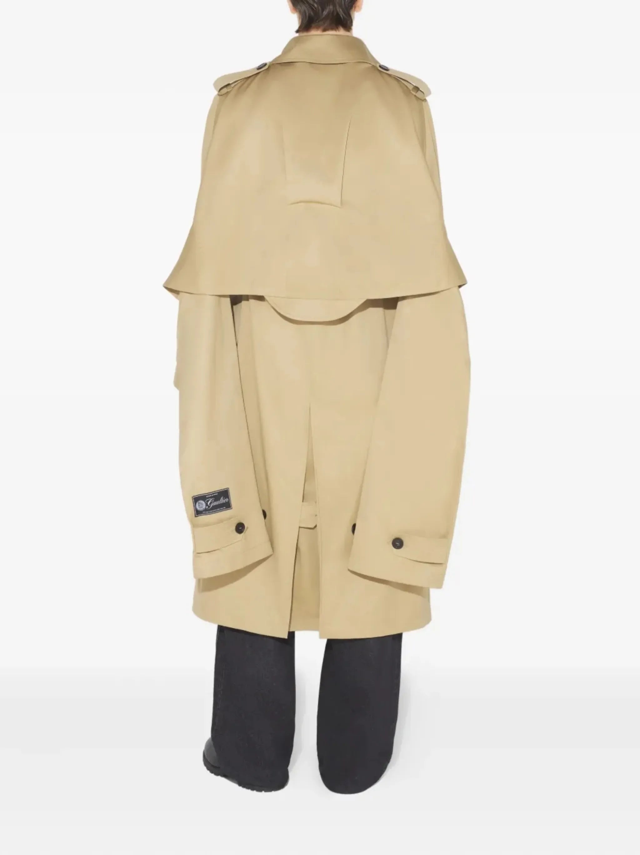 double-breasted belted trench coat