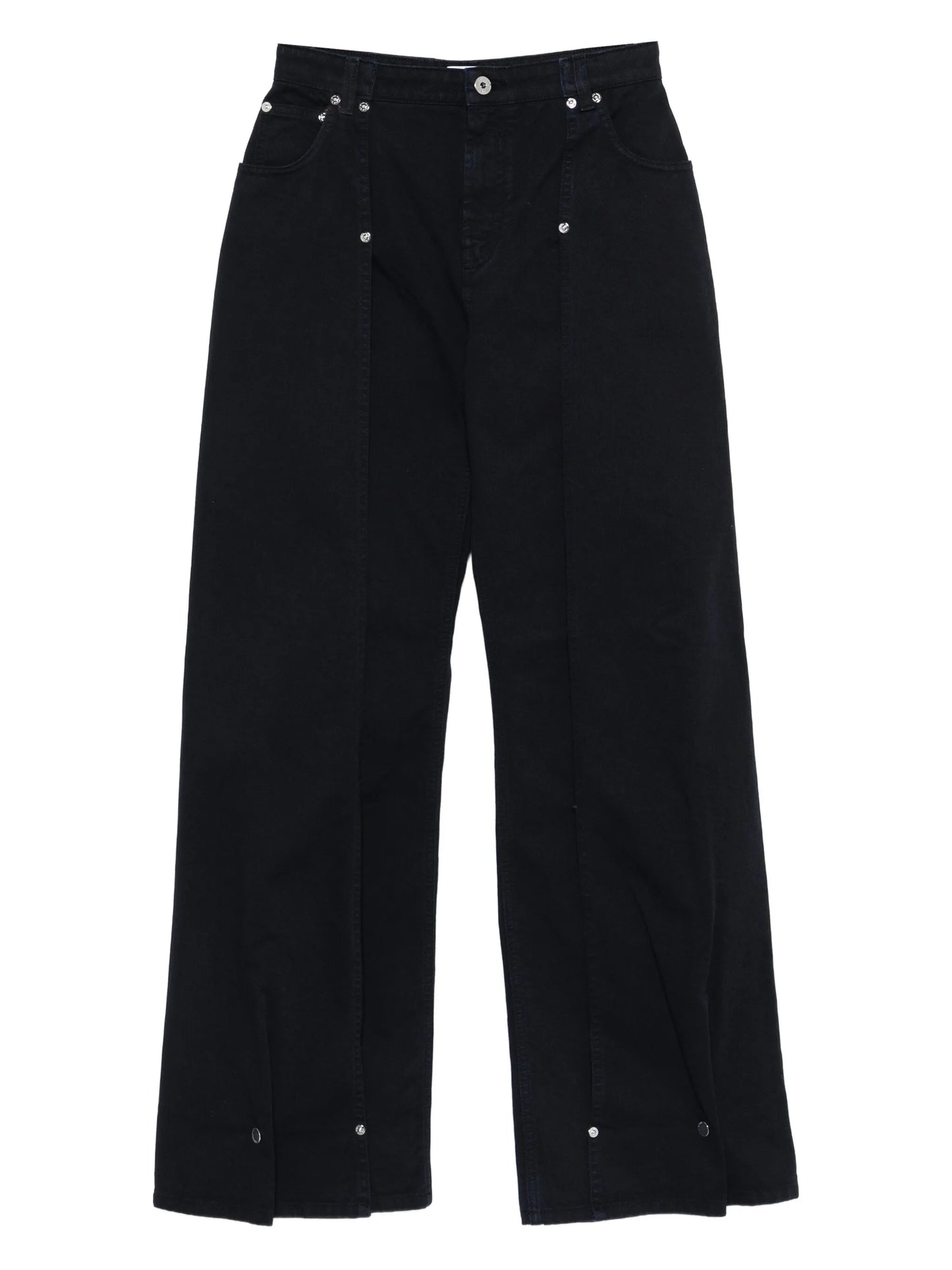 panelled button-fastening jeans