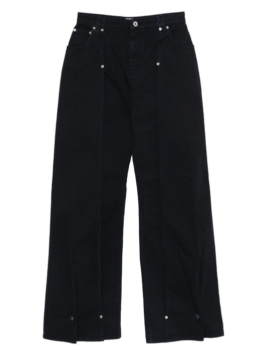 panelled button-fastening jeans