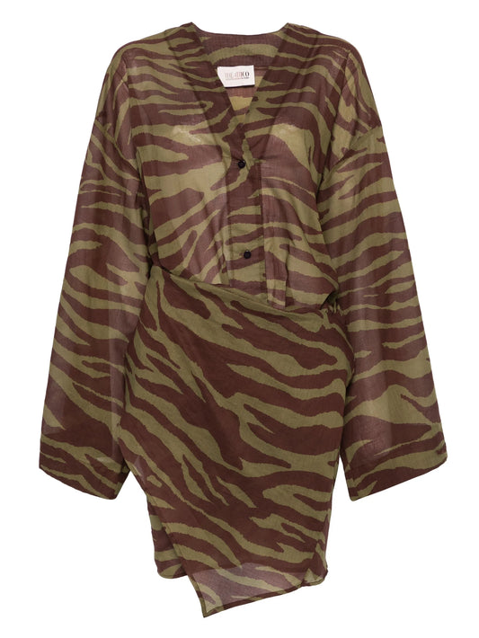 zebra-print mini dress