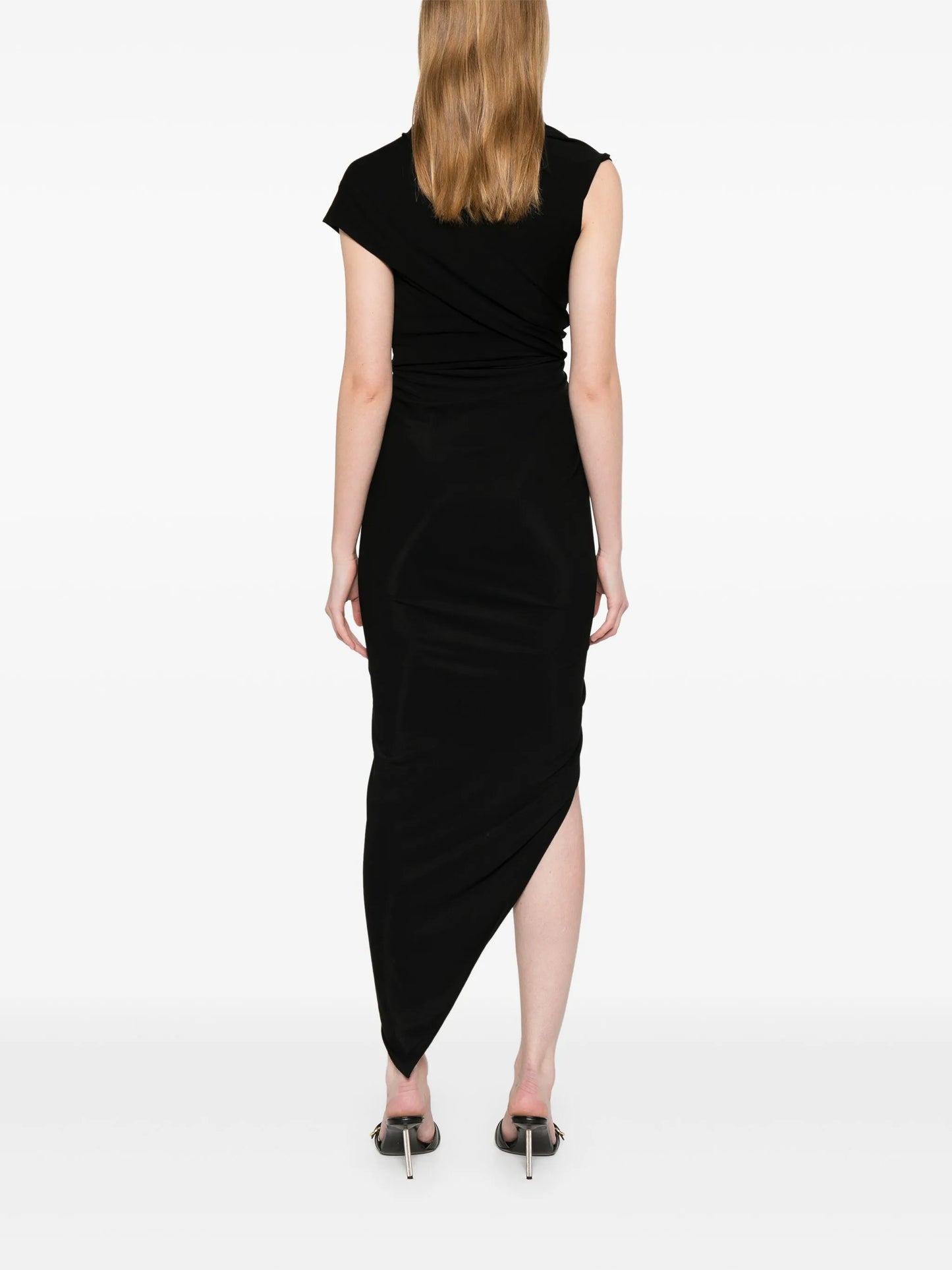 draped midi dress
