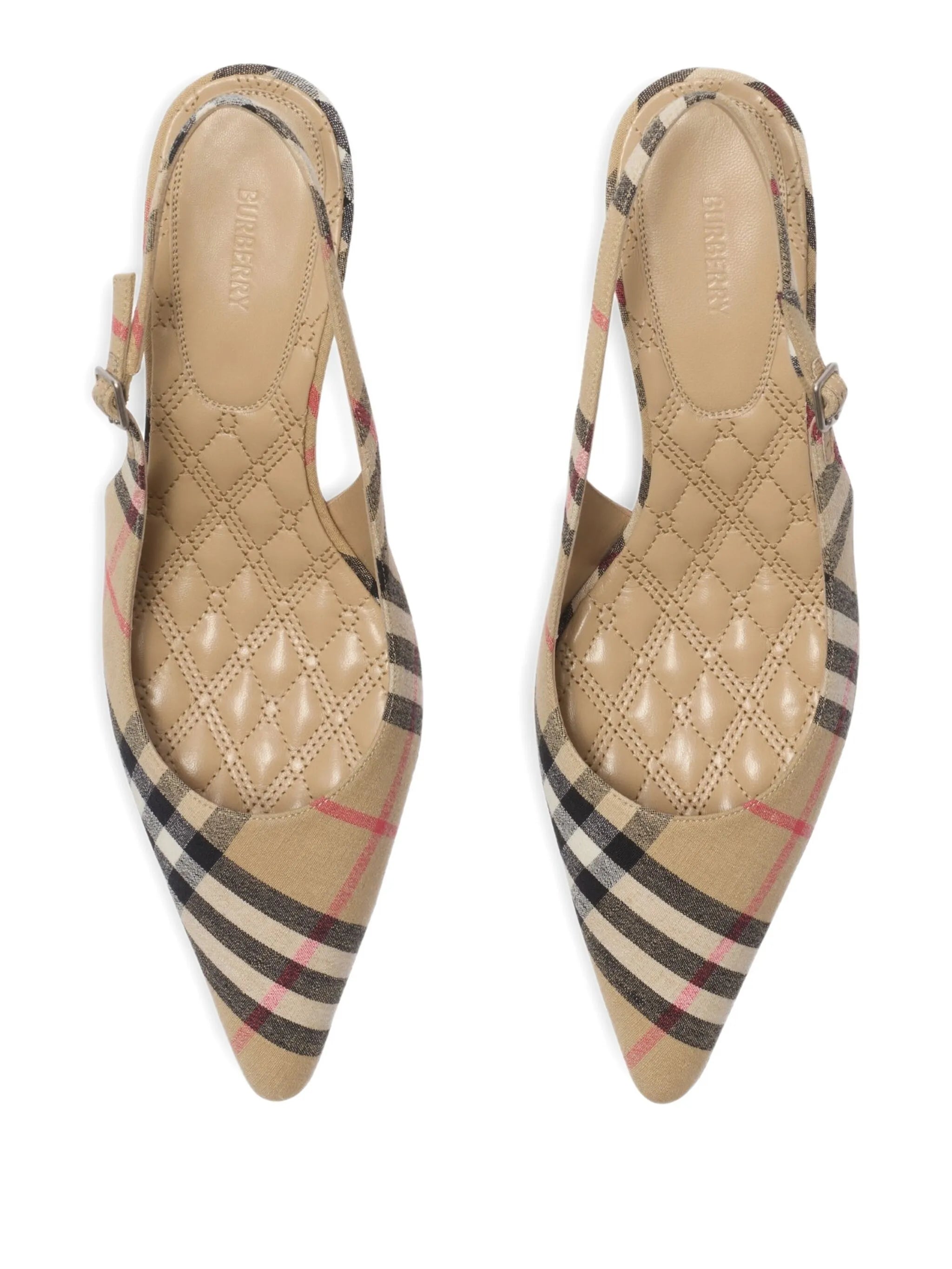 Check dame slingback pumps