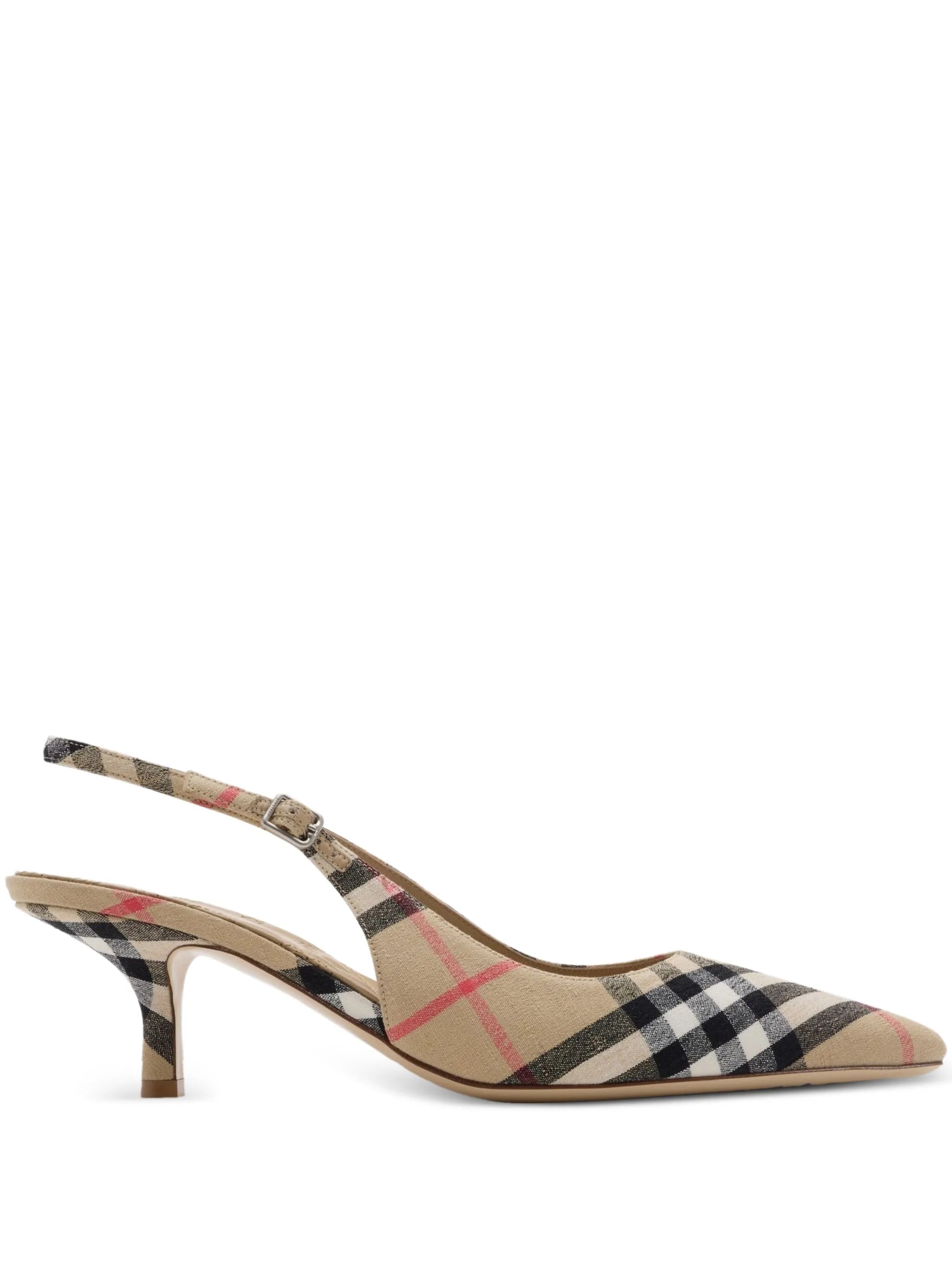 Check dame slingback pumps