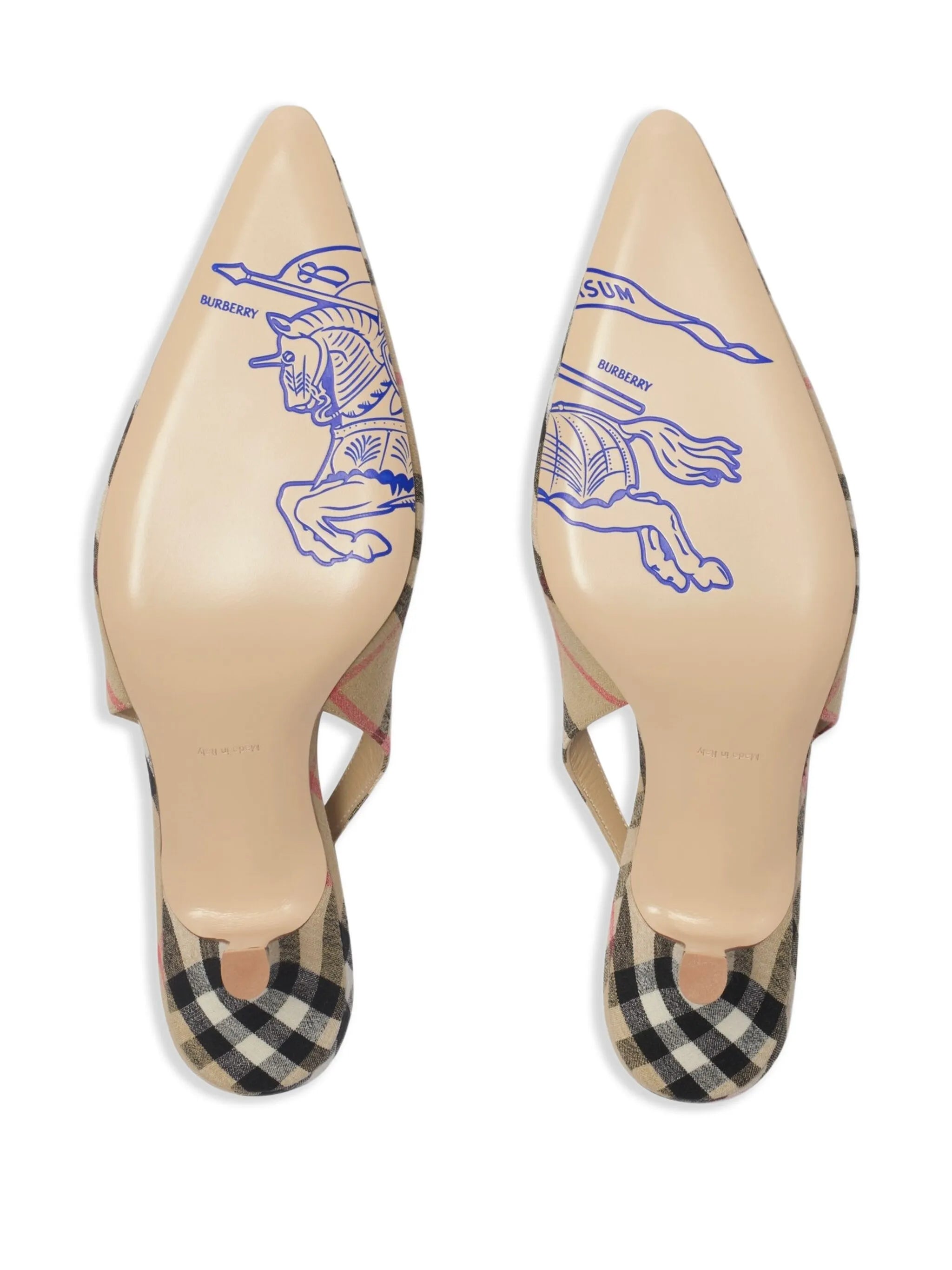Check dame slingback pumps