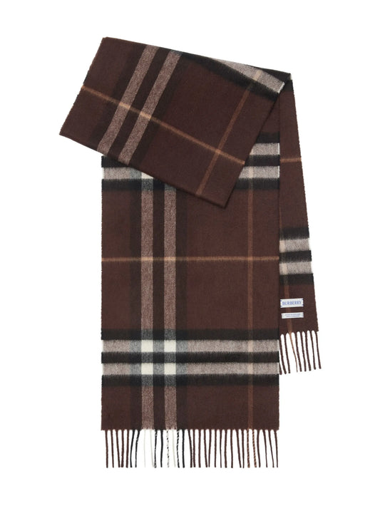 Check cashmere scarf