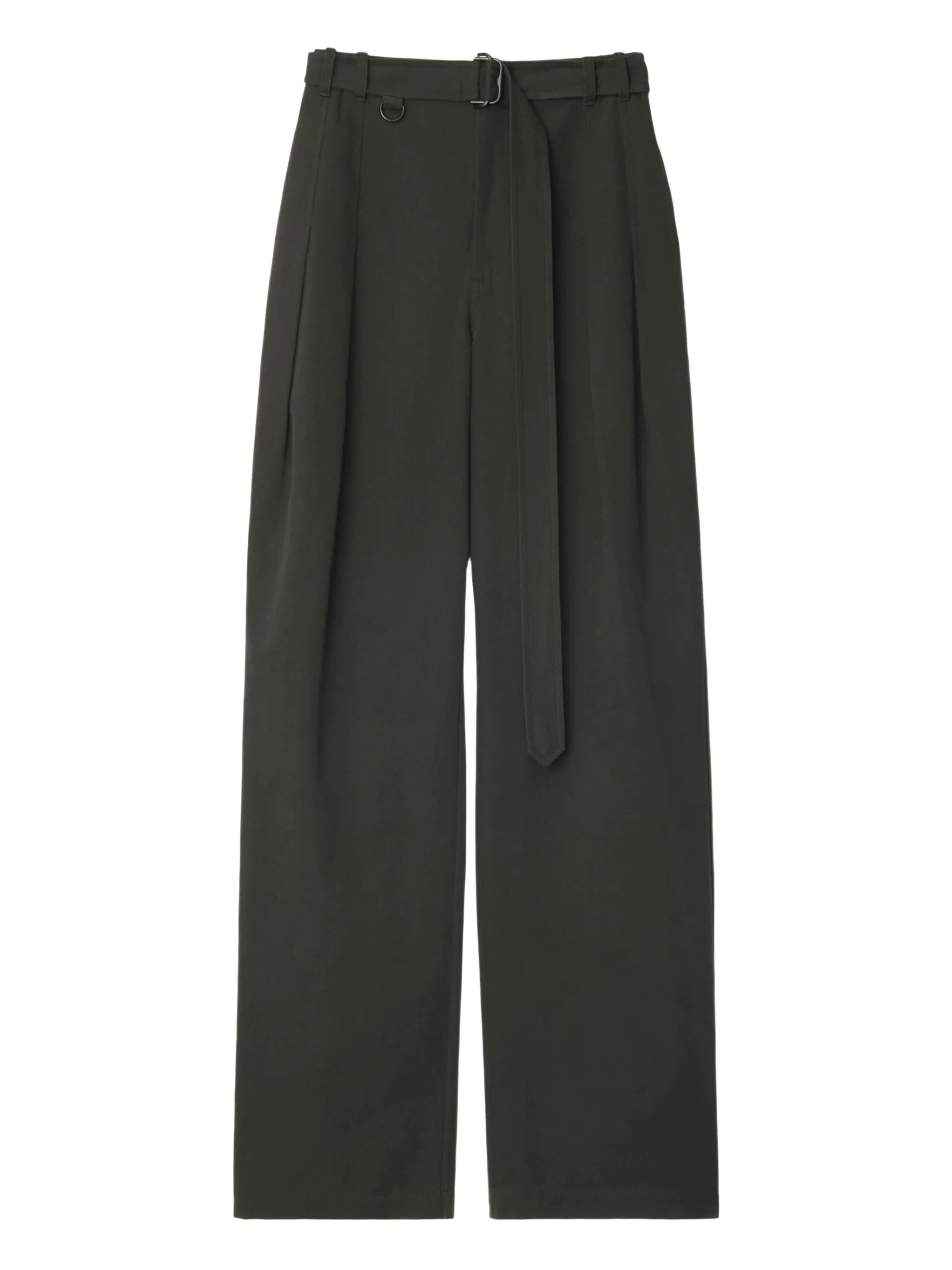 gabardine straight-leg trousers