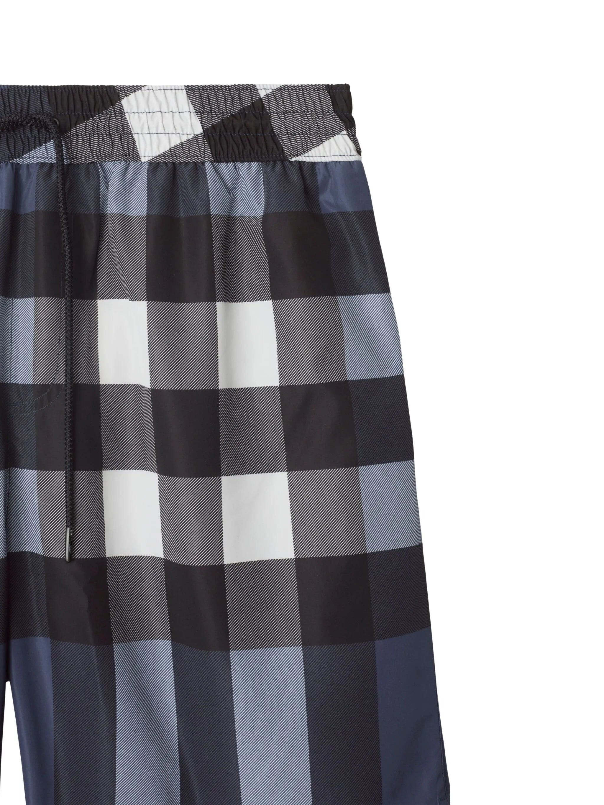 checked swim shorts