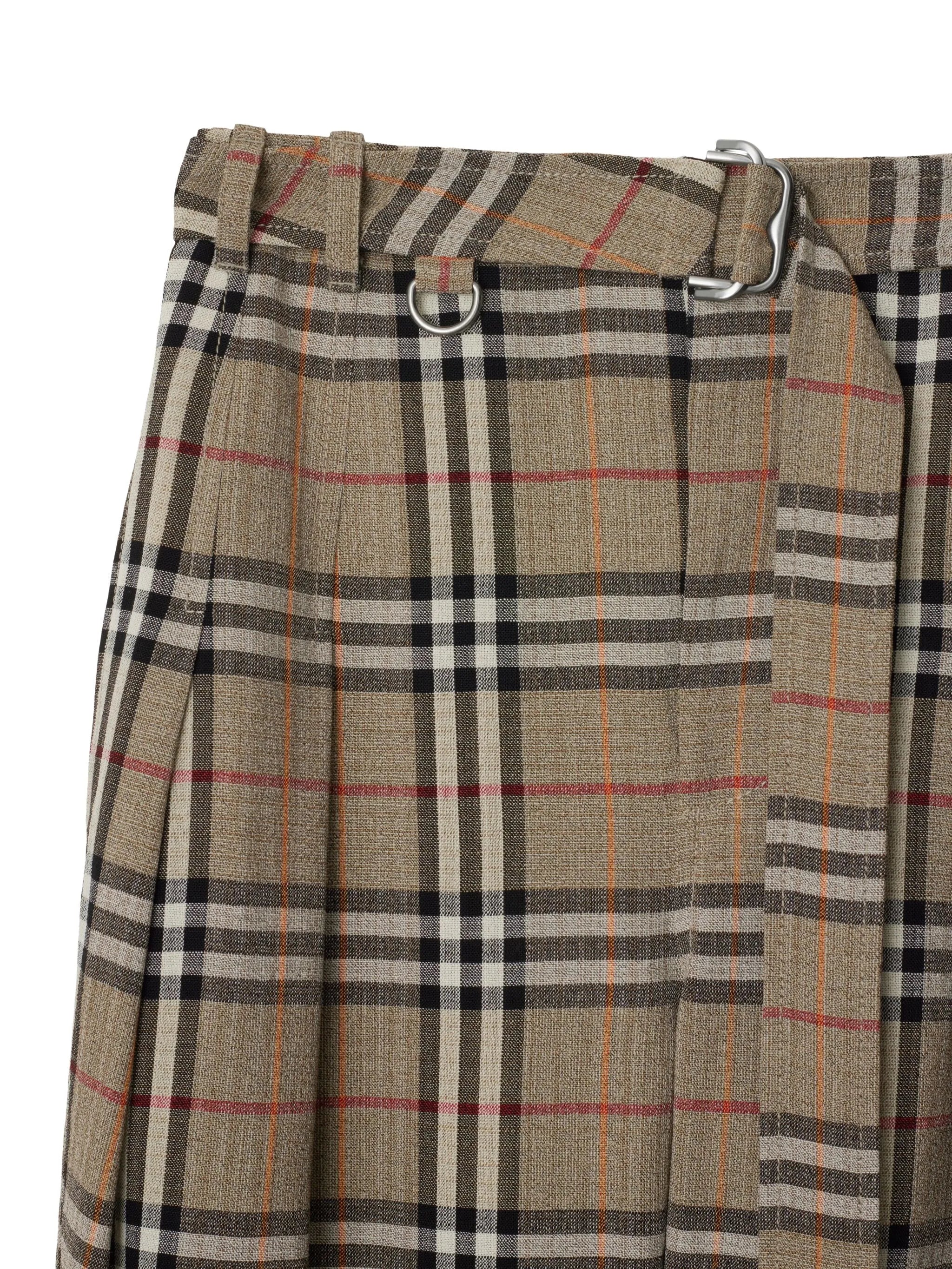 checked belted trousers