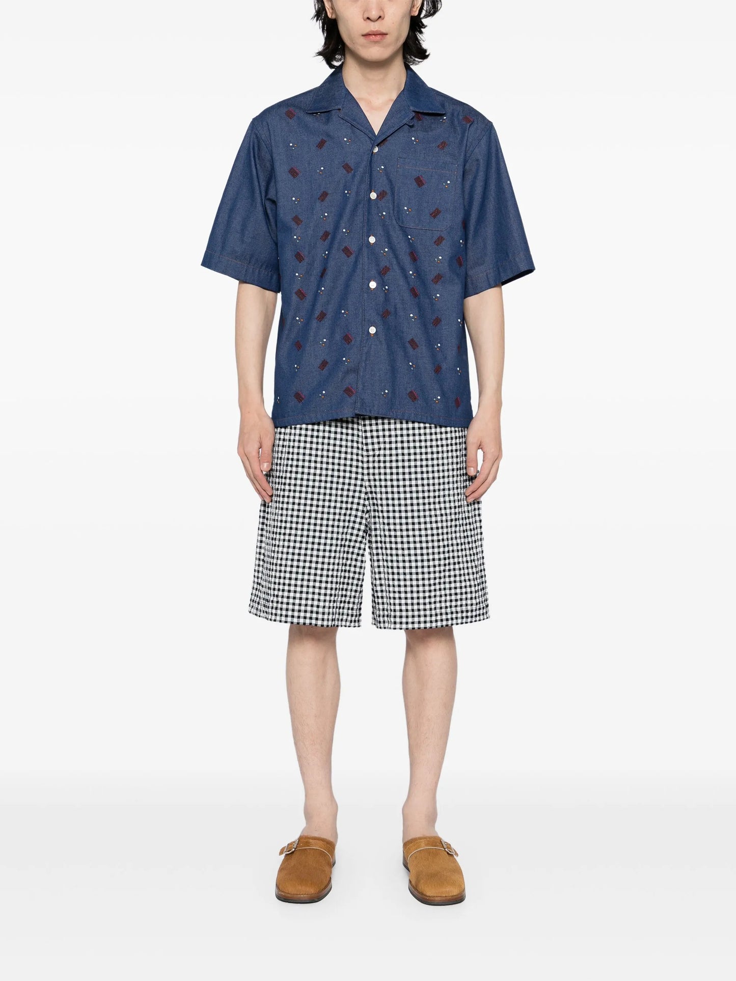embroidered short sleeved shirt