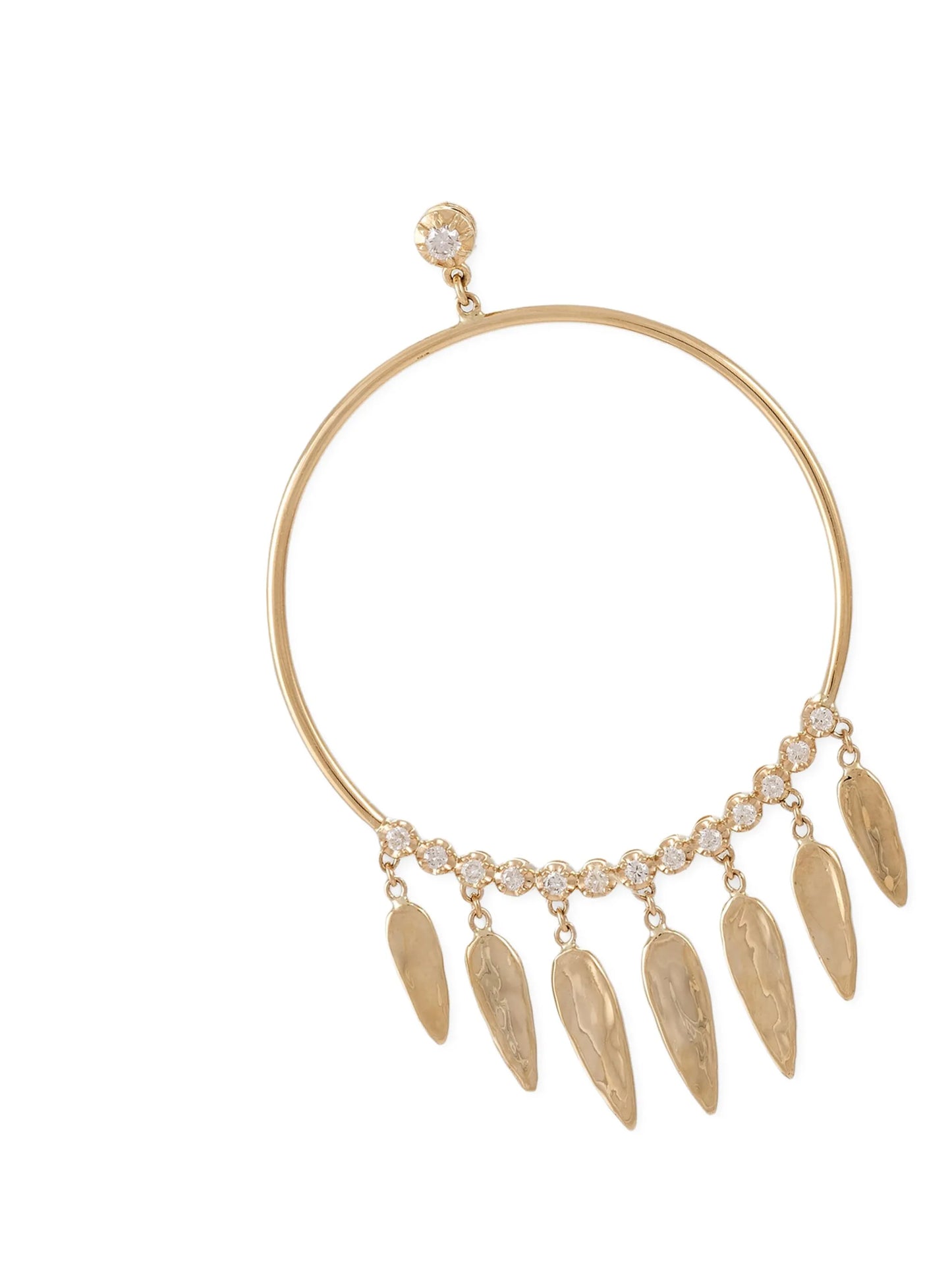 14K yellow gold hoop diamond earrings