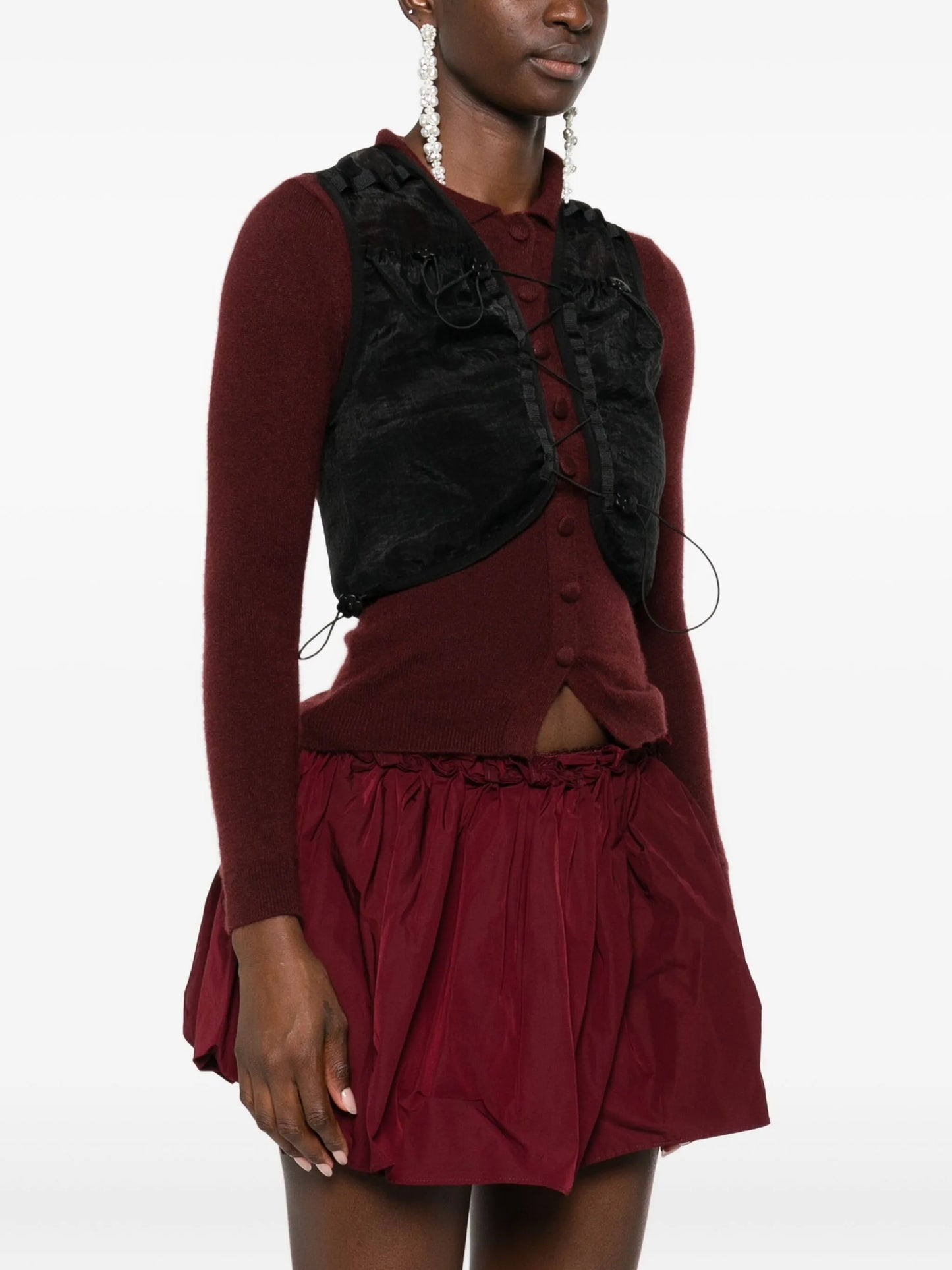 drawstring-fastening vest