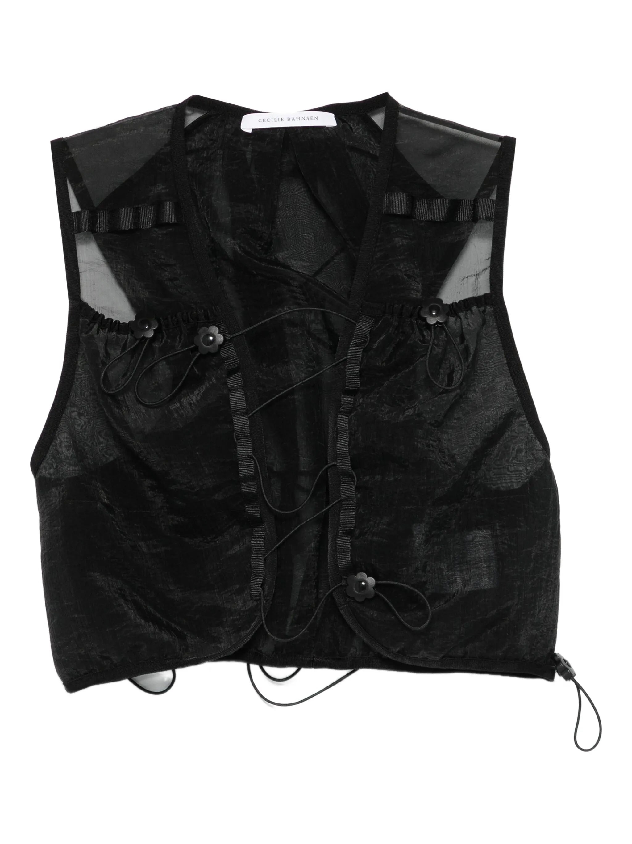 drawstring-fastening vest