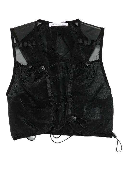 drawstring-fastening vest