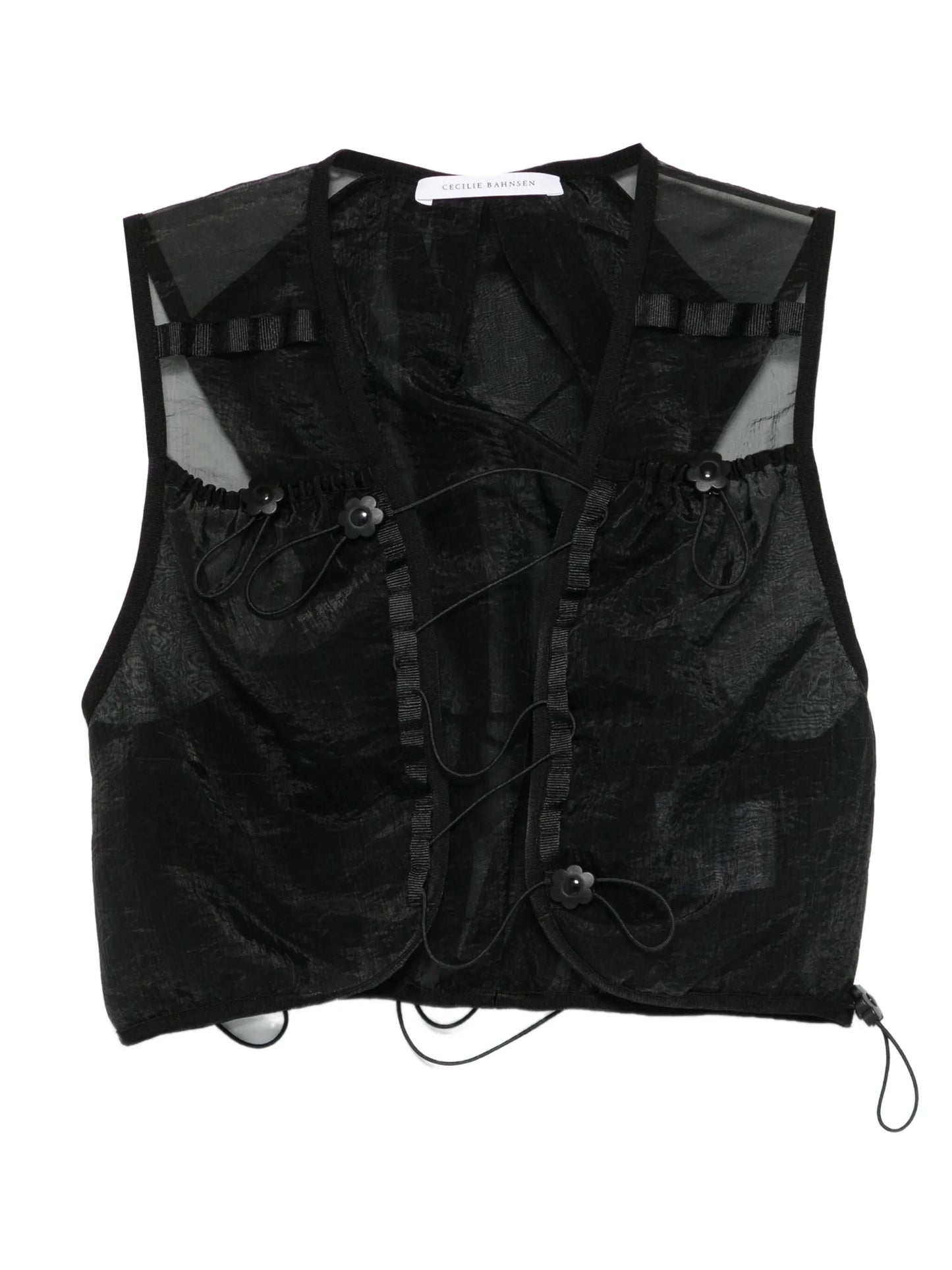 drawstring-fastening vest