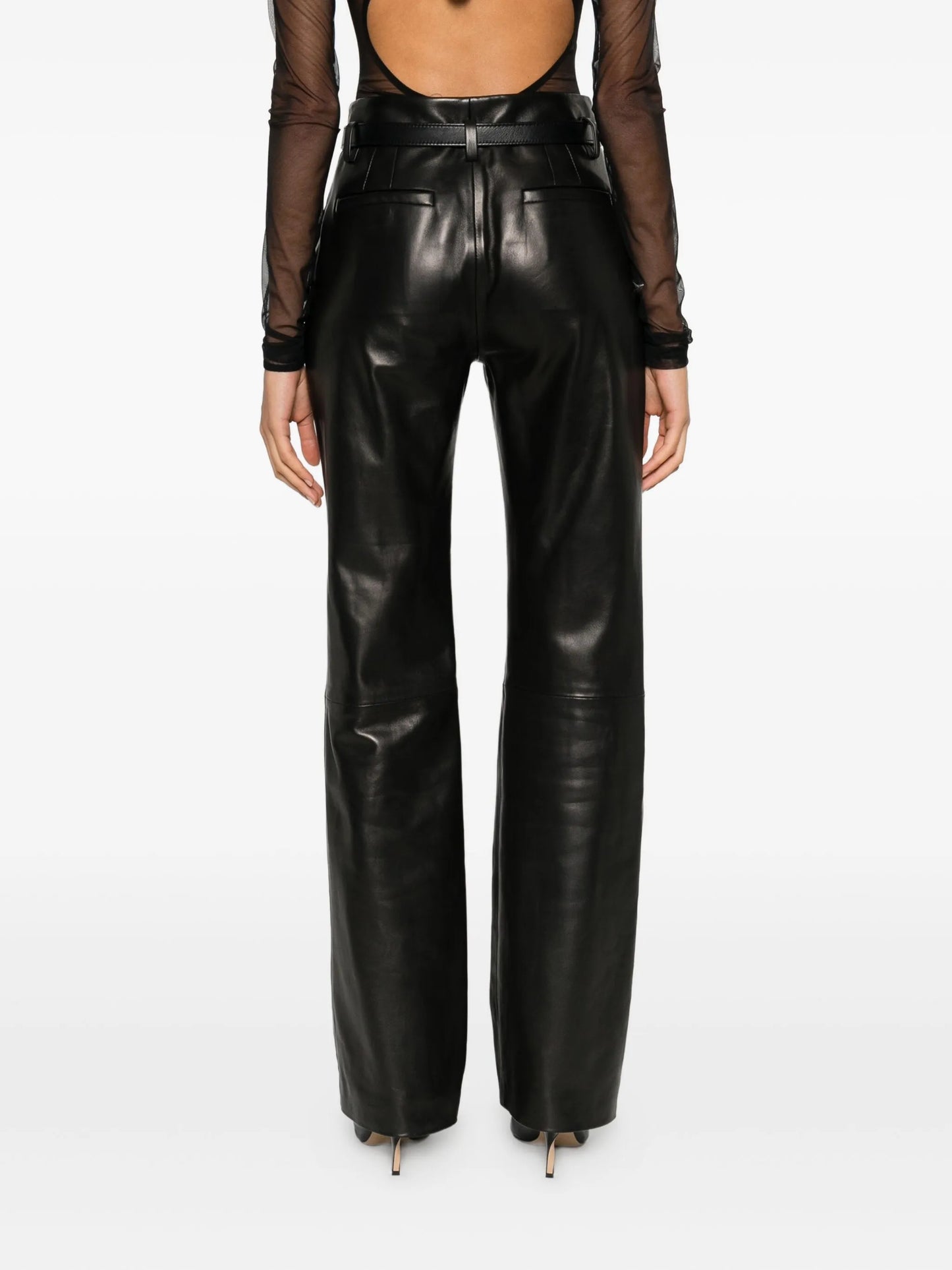 Kaia belted leather trousers