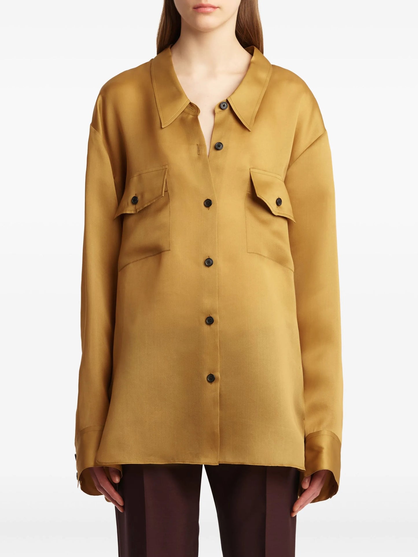 Matteo button-up organza shirt