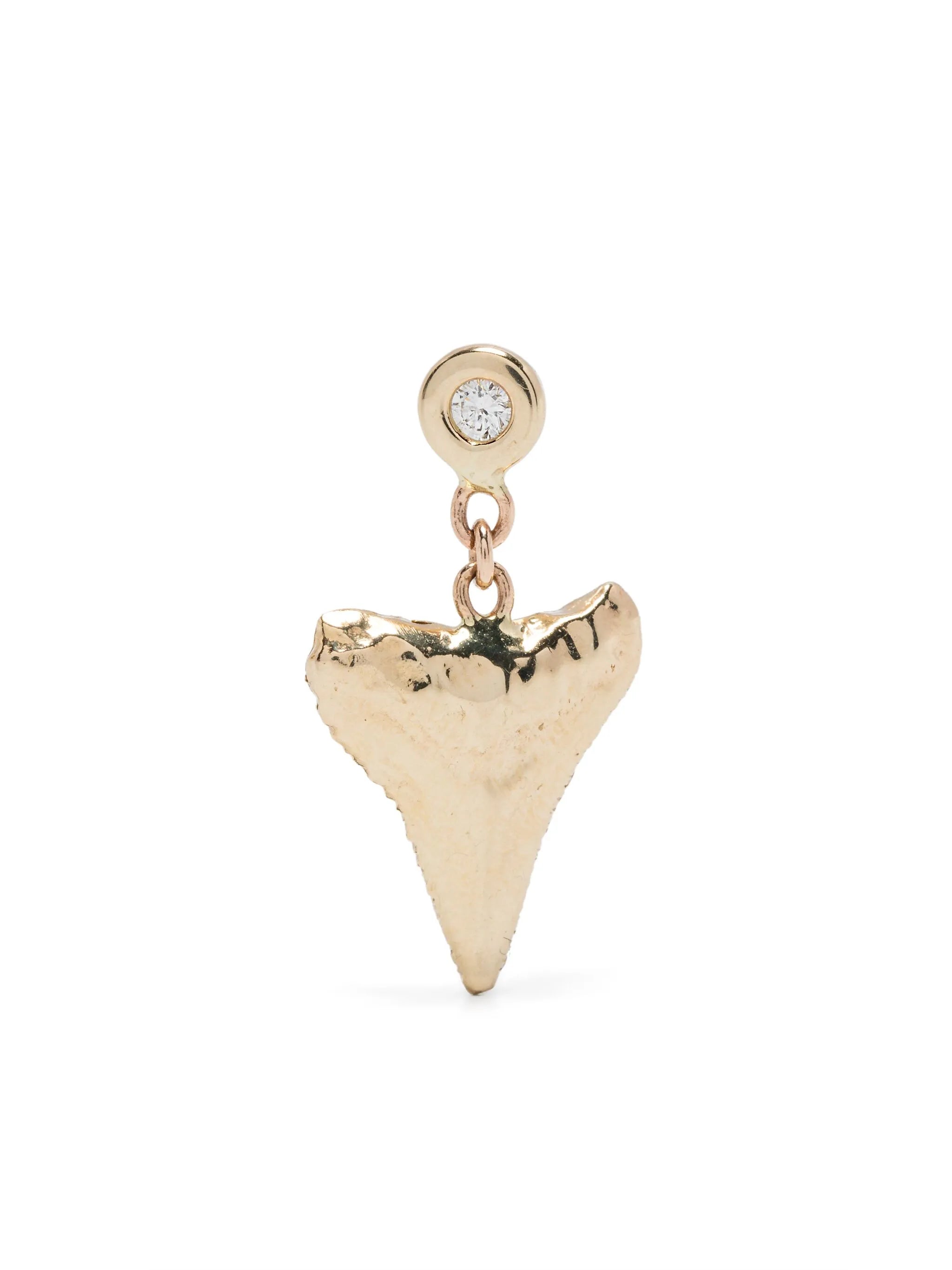 gold plated Pave Shark Tooth diamond earrings