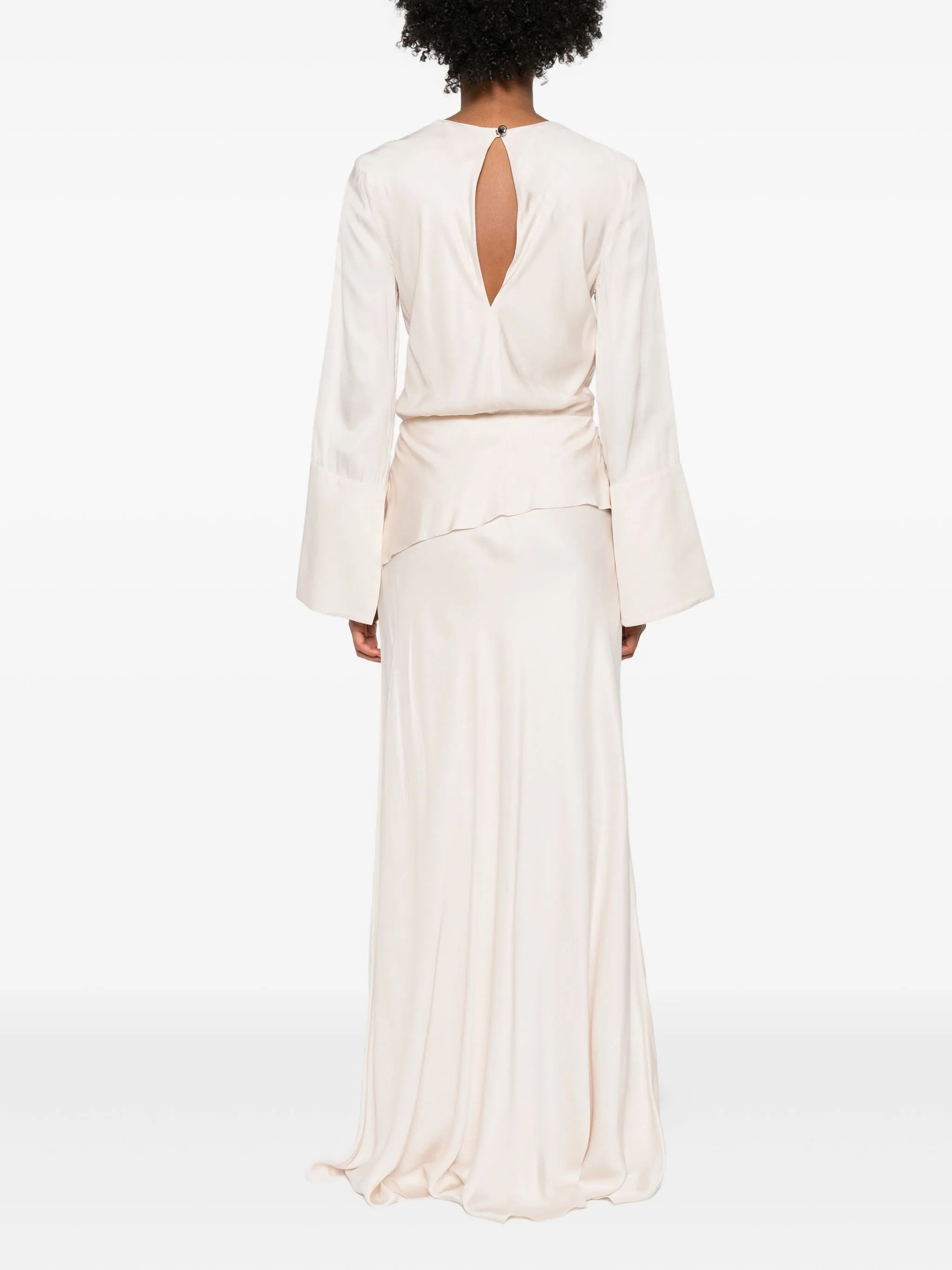 Violet wide-sleeve maxi dress