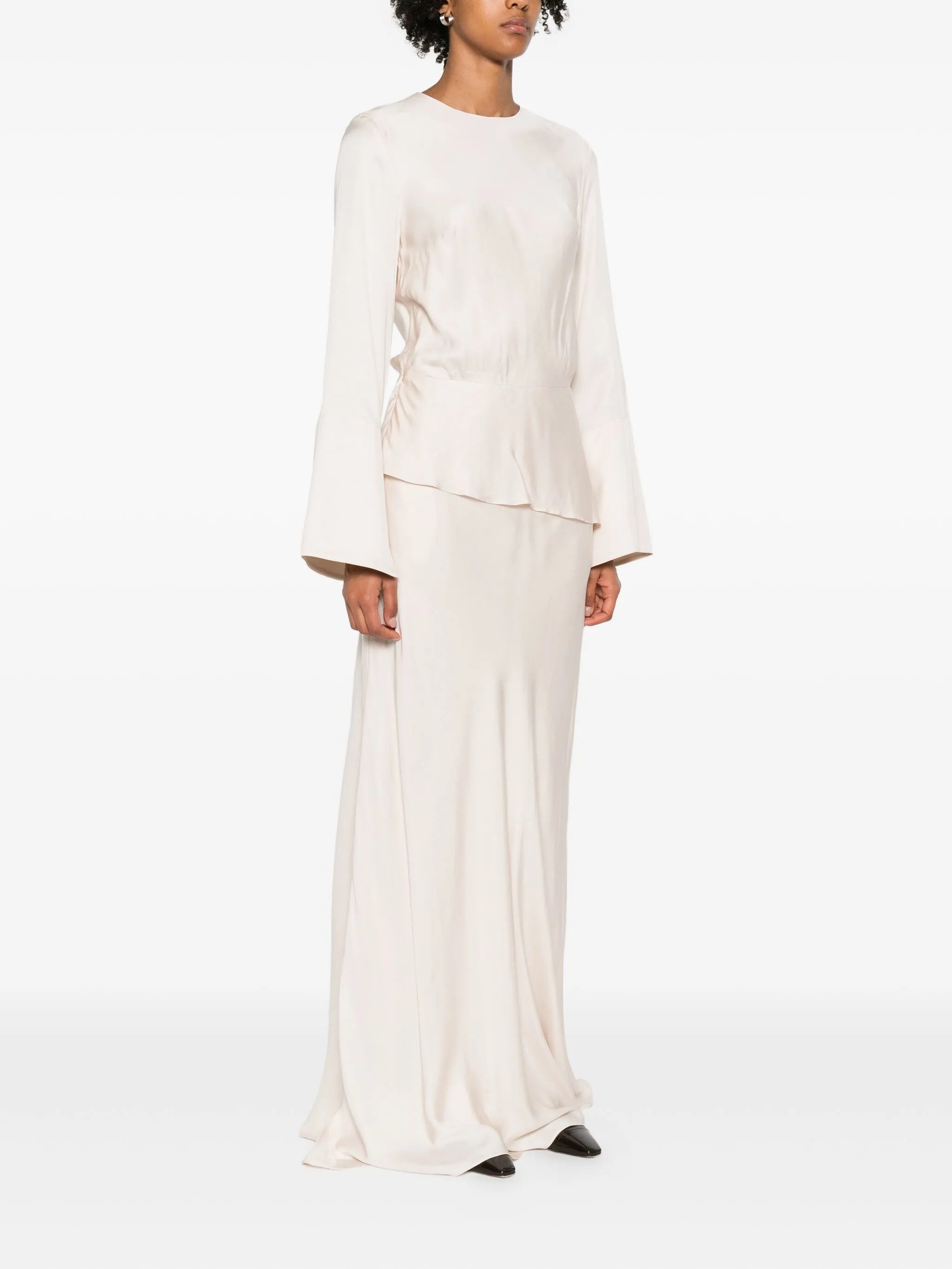Violet wide-sleeve maxi dress