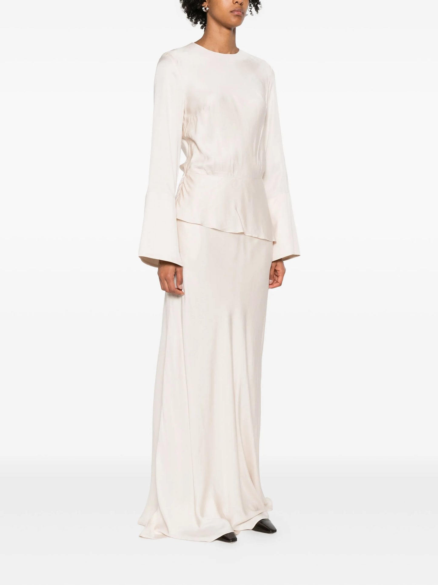 Violet wide-sleeve maxi dress