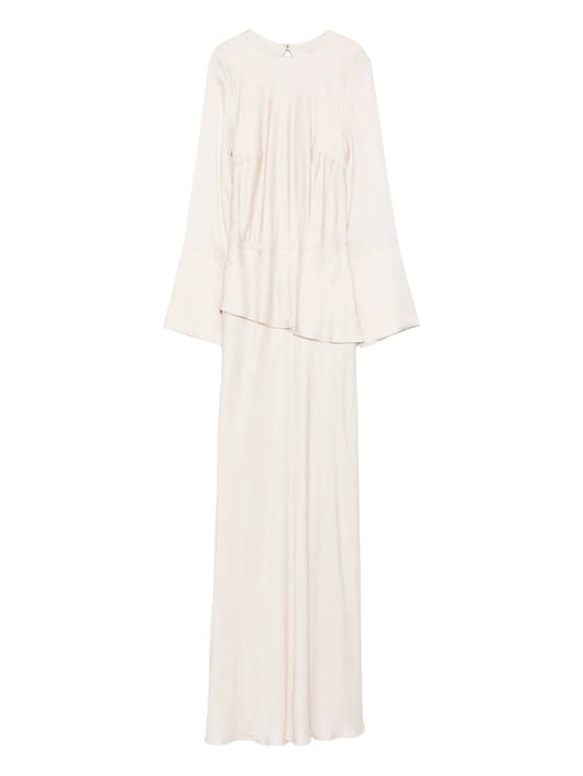 Violet wide-sleeve maxi dress