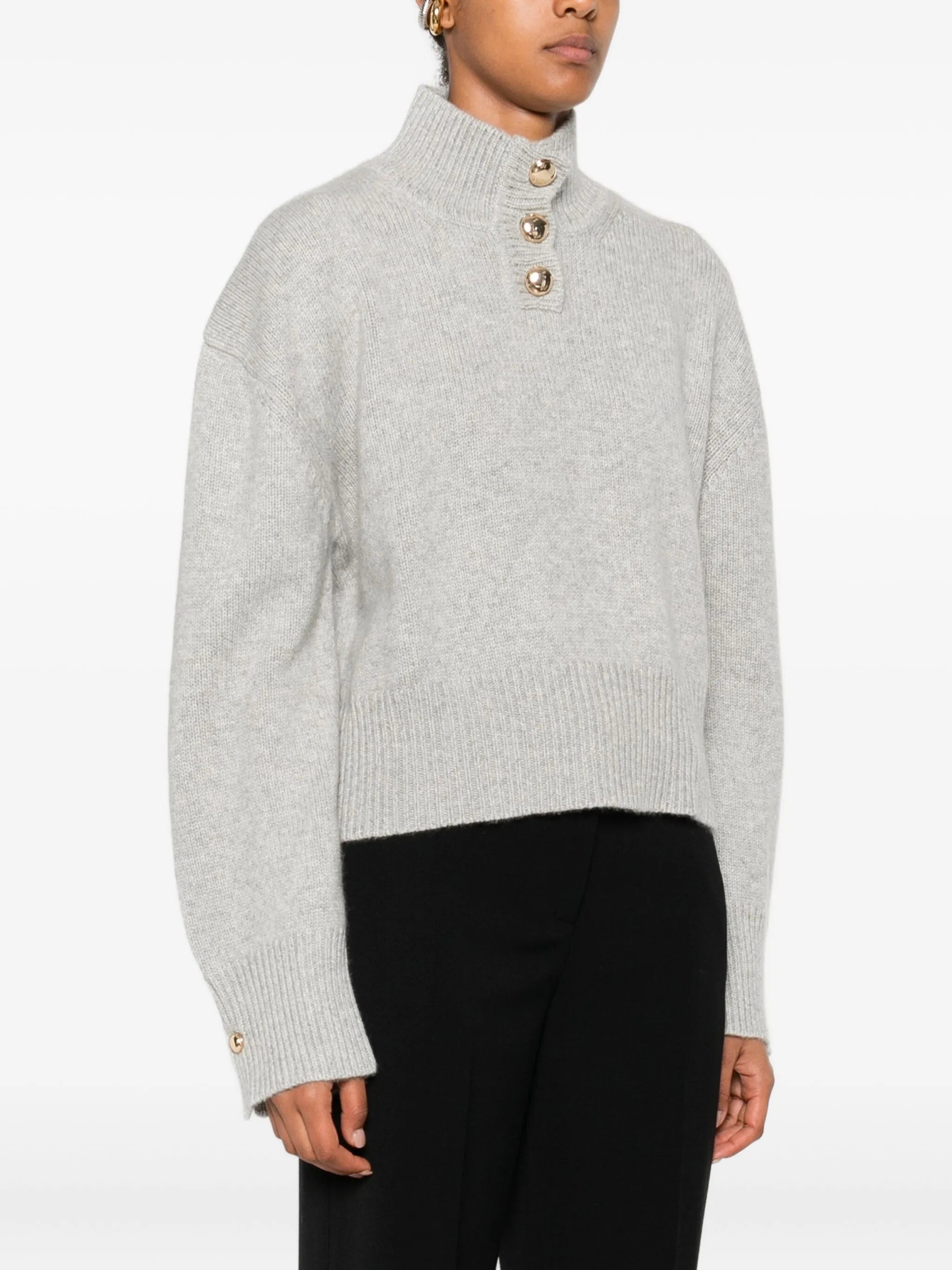 The Rowe high-neck button-front sweater