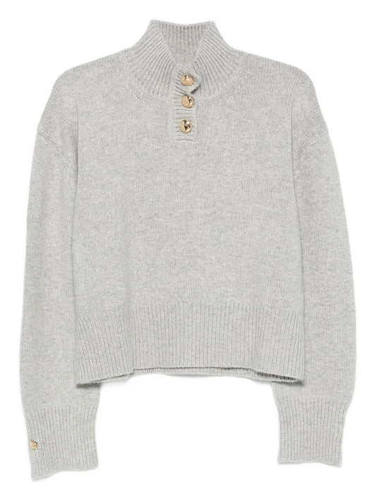 The Rowe high-neck button-front sweater