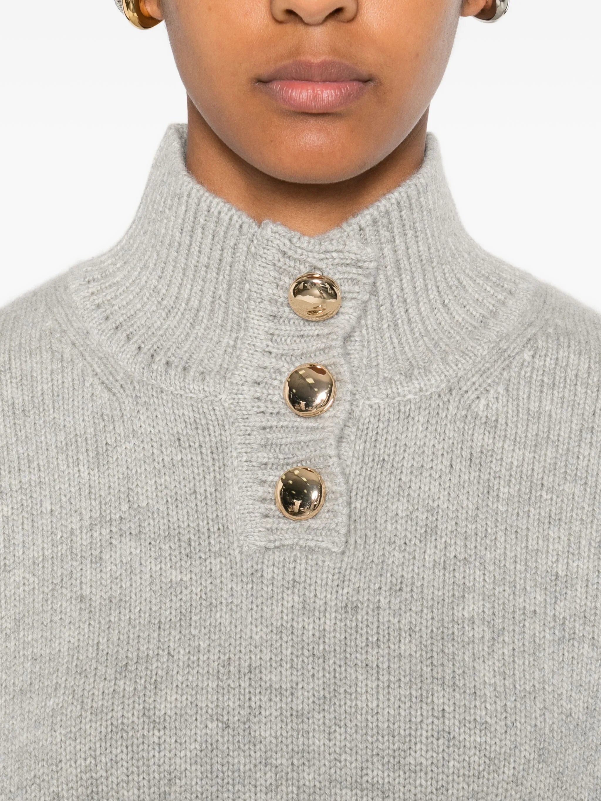 The Rowe high-neck button-front sweater