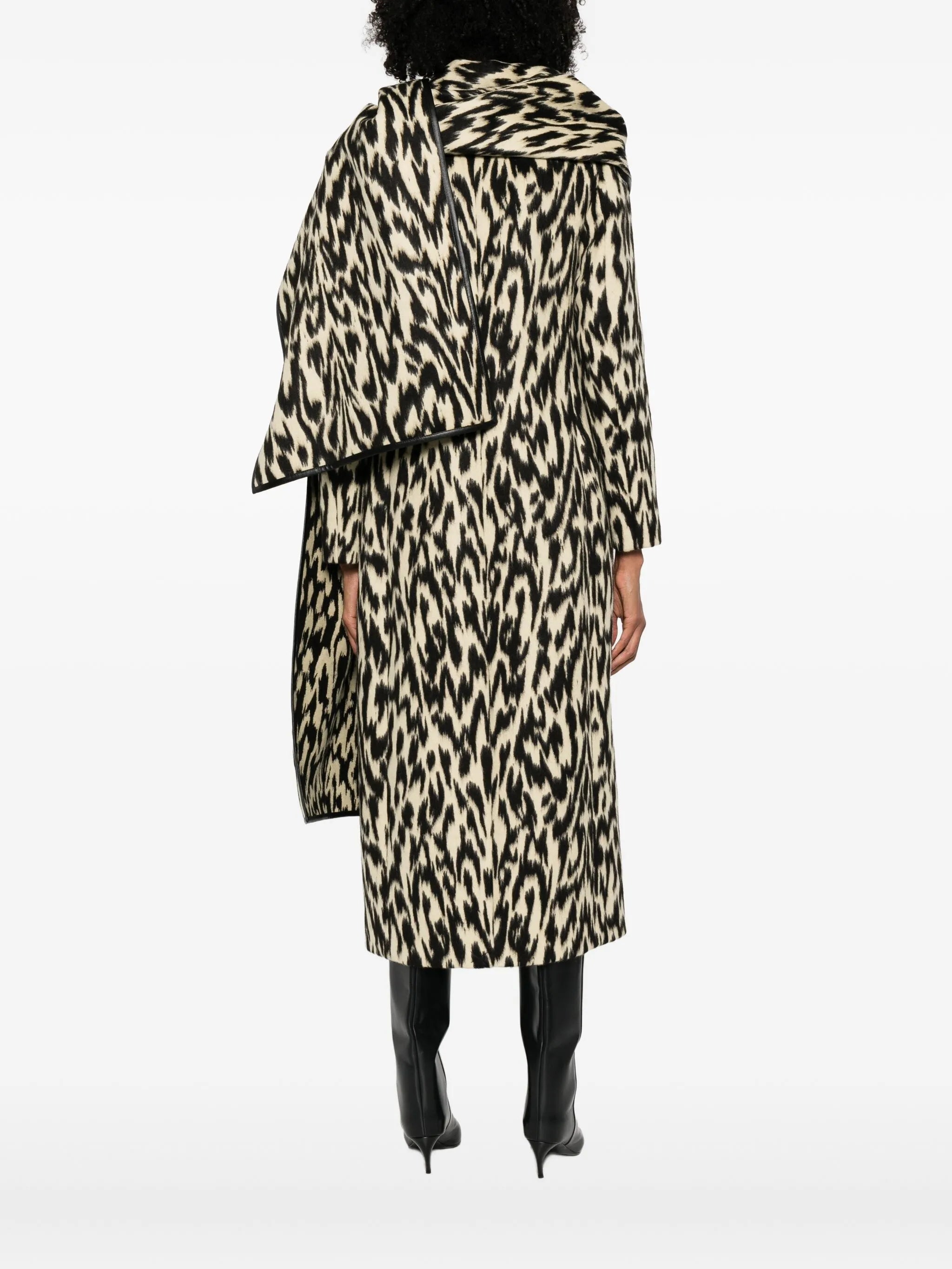 Demi double-breasted scarf coat