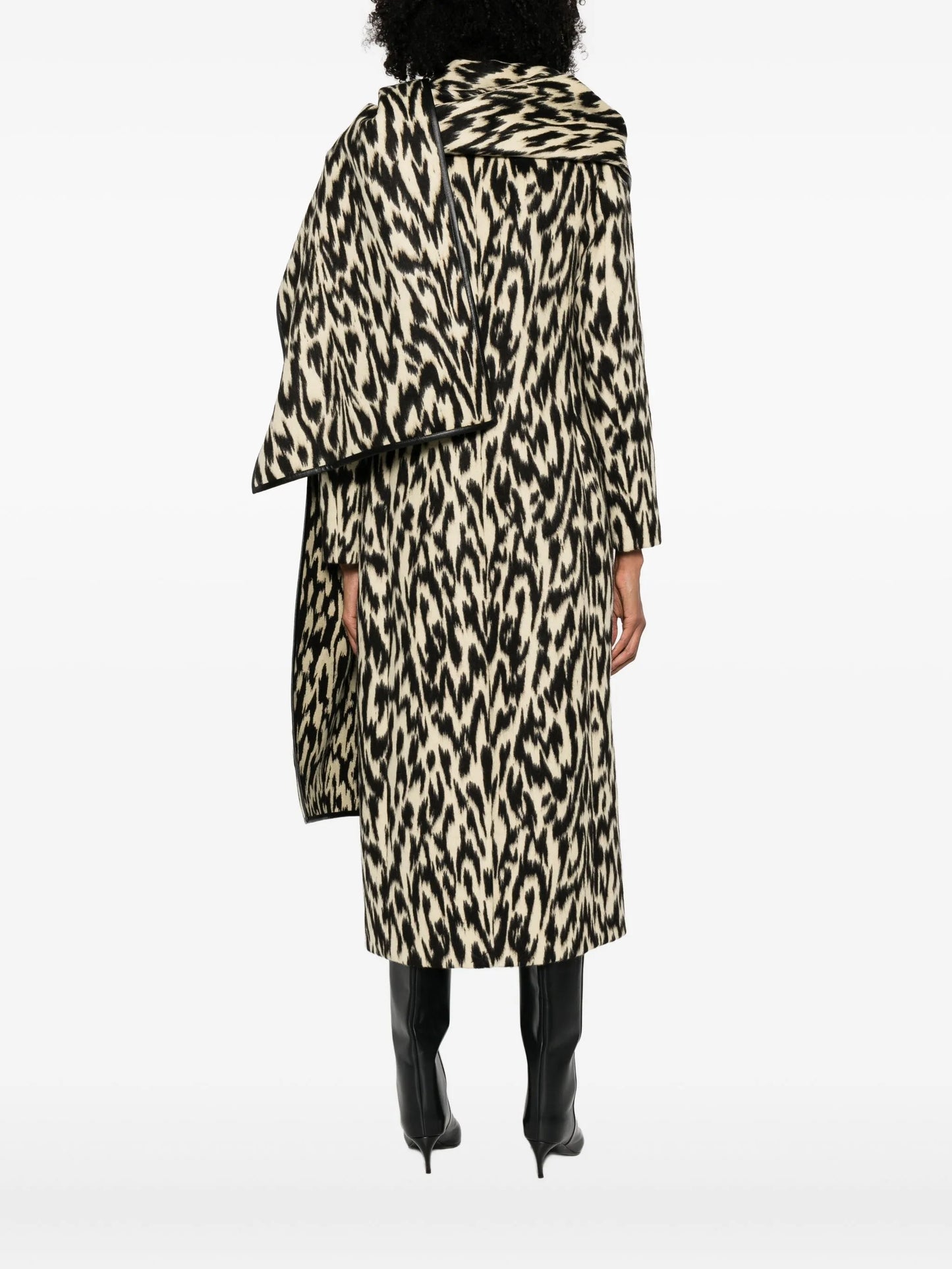 Demi double-breasted scarf coat