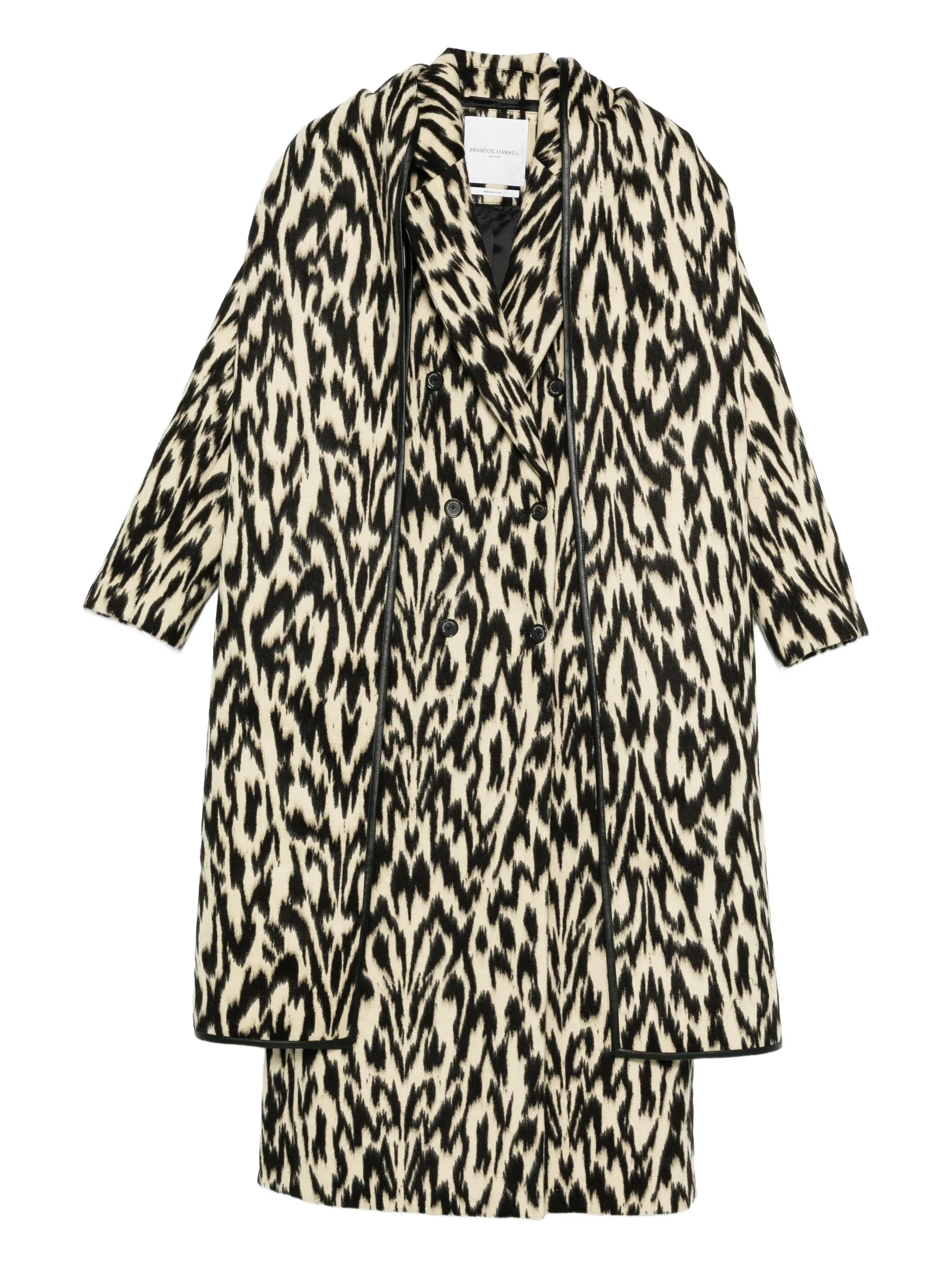 Demi double-breasted scarf coat