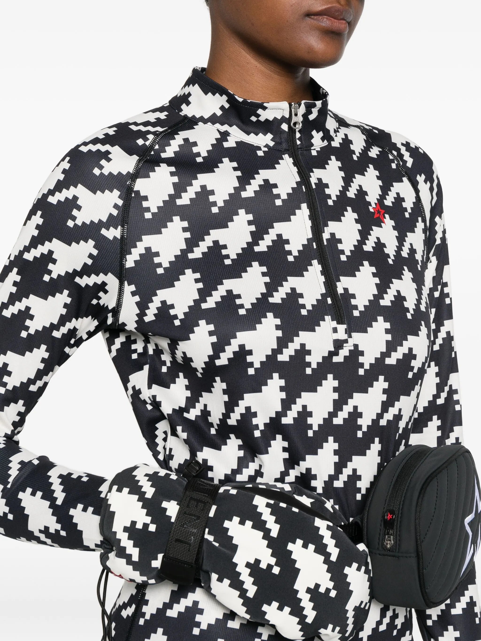 houndstooth-print top