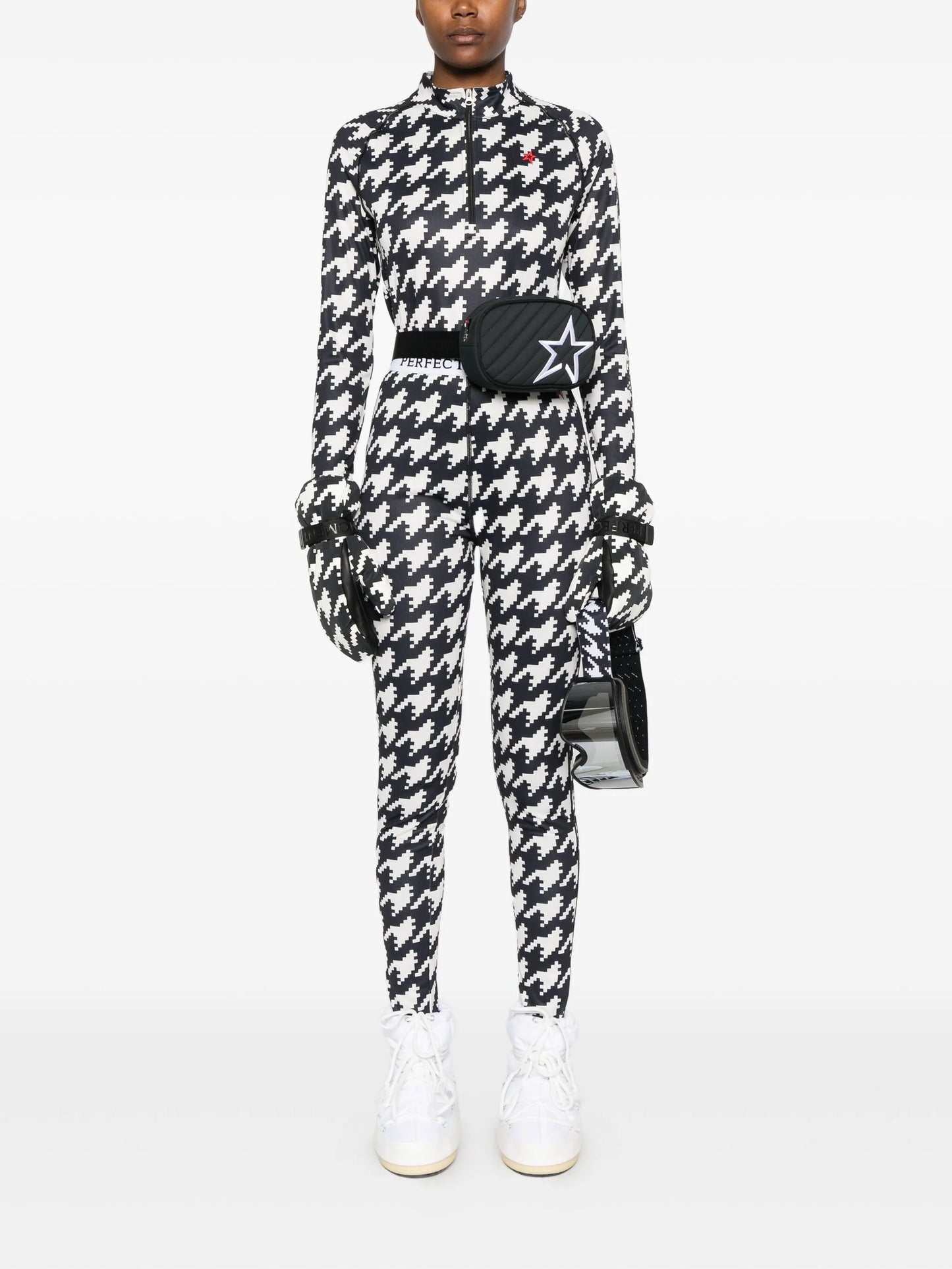 houndstooth-print leggings