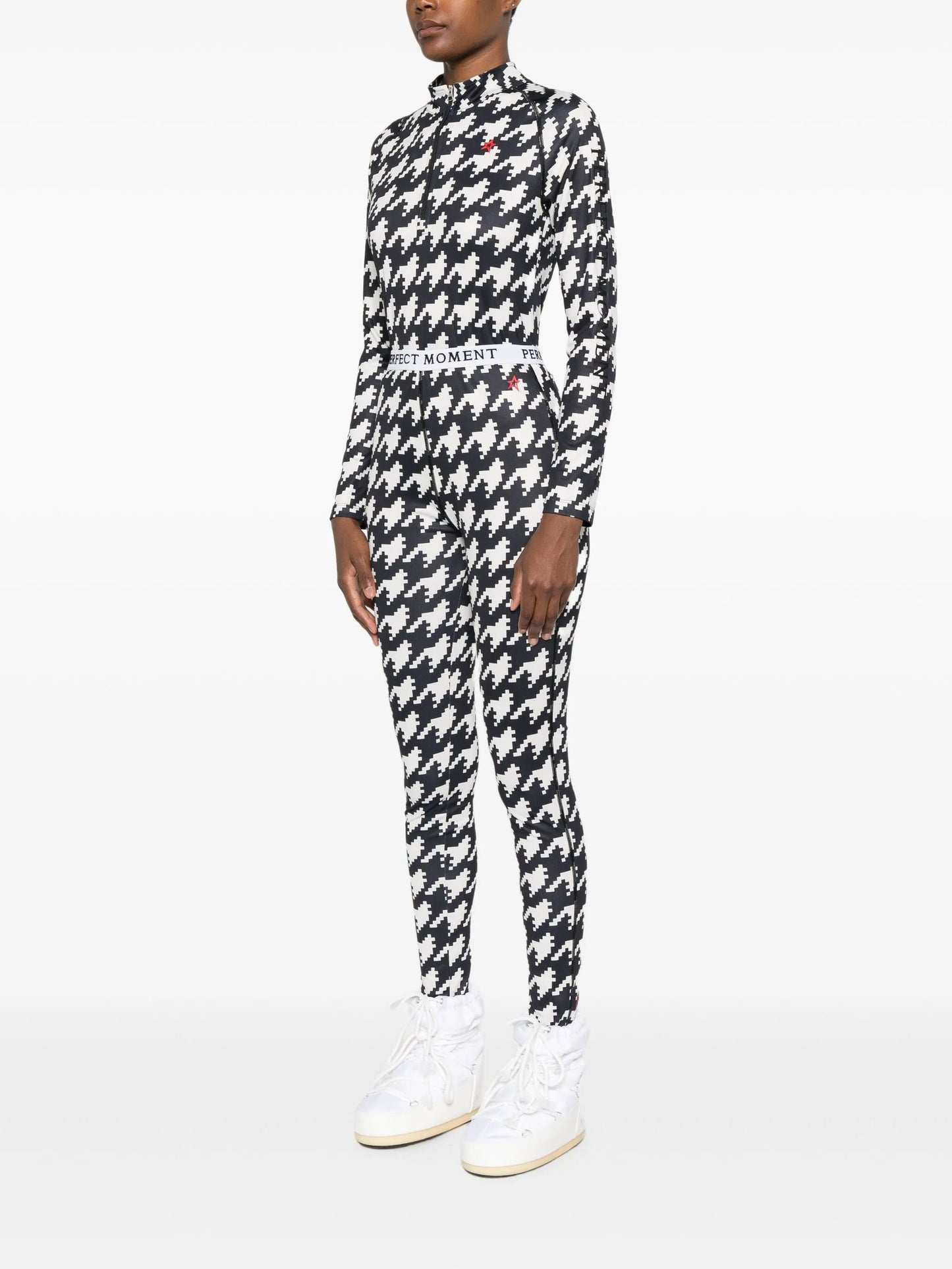 houndstooth-print leggings