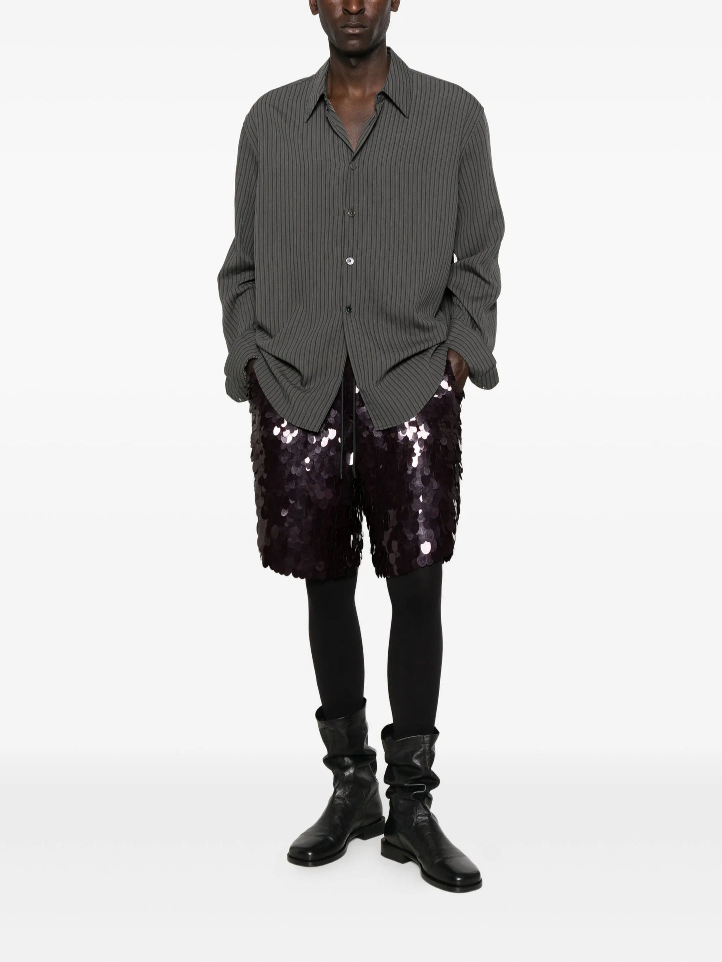 sequin-embellished drawstring shorts